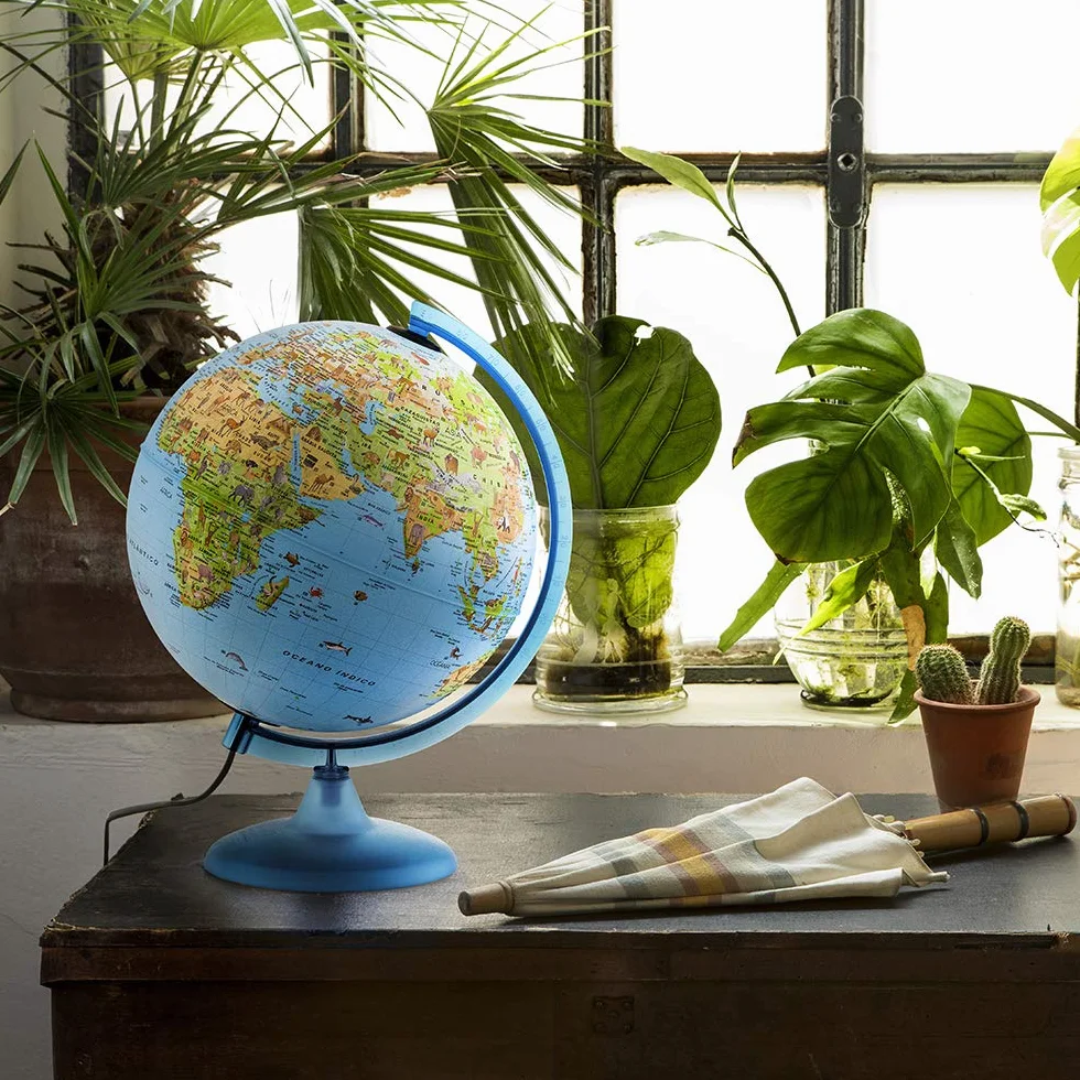 Tecnodidattica Globo Terráqueo Safari Iluminado Giratorio 25 cm Español