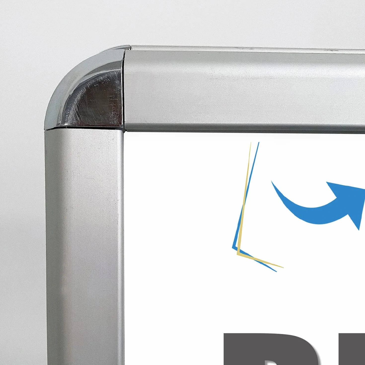 DisplayLager Alu-Line Rondo, calidad danesa Caballete publicitario, incluye 2 x carteles de tereftalato de polietileno amorfo (ambos lados), resistentes a la intemperie. Soporte para anuncios (A1)