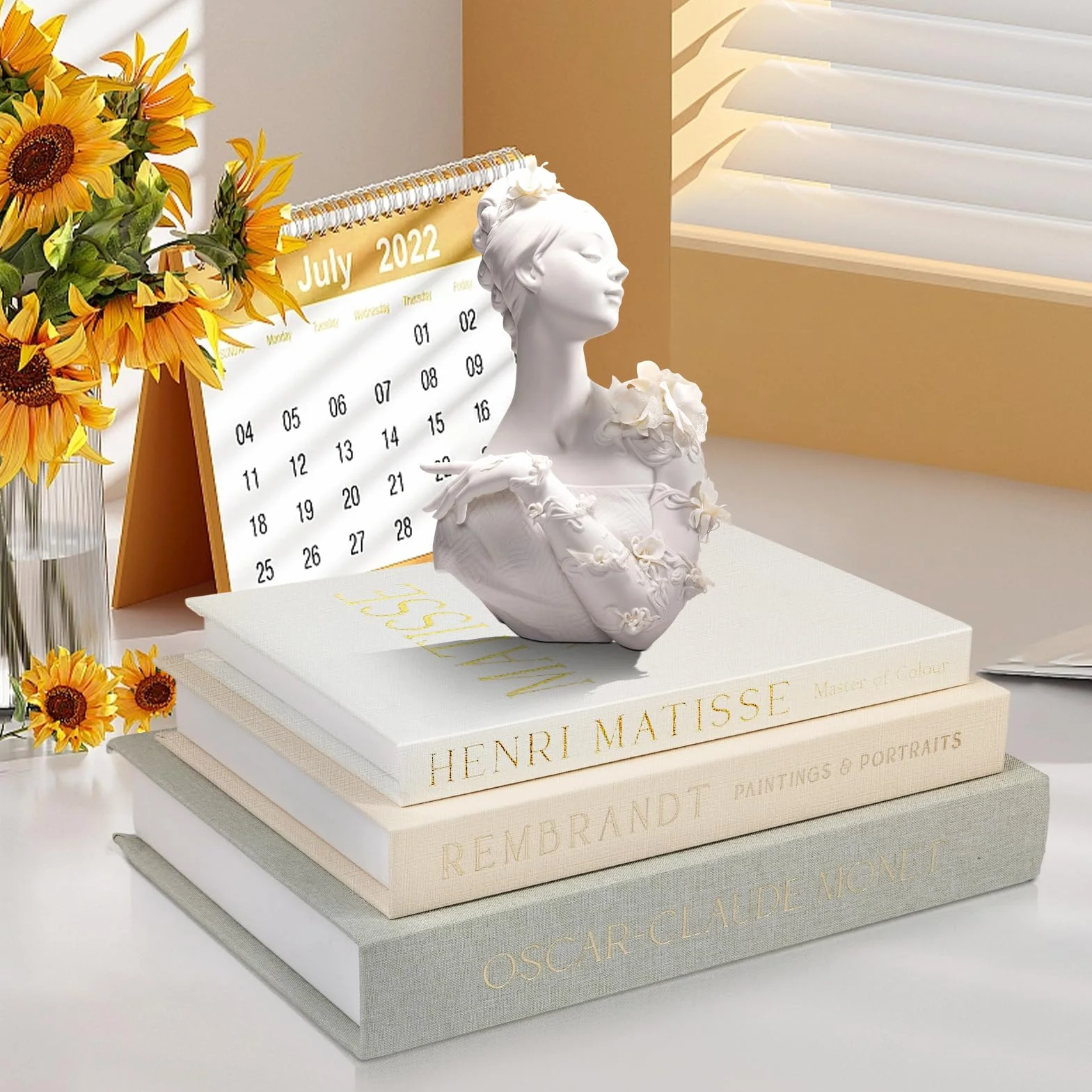 Conjunto de 3 Libros Decorativos Falsos, Caja de Almacenamiento de Lino para Estantería y Decoración del Hogar