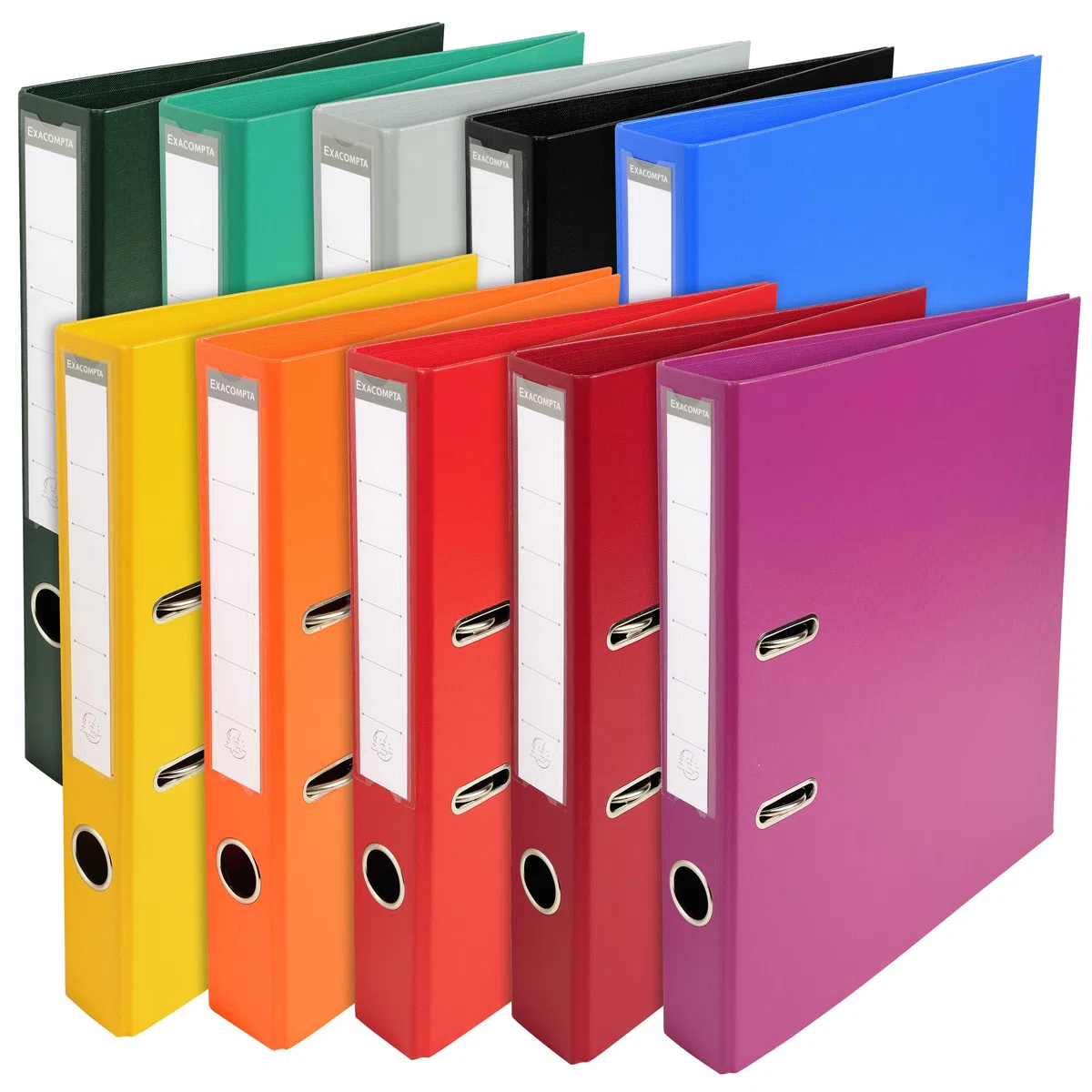 Classeur a levier pvc a4 dos de 50 mm, paquete con 10 unidades, colores surtidos