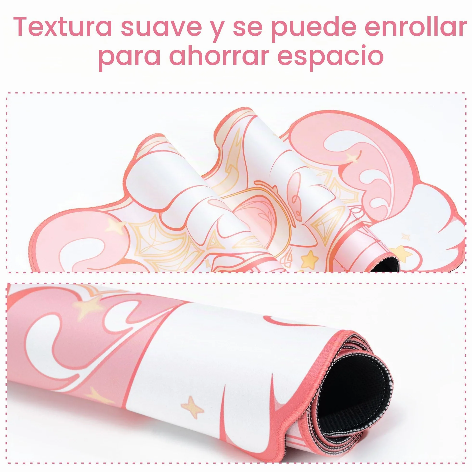 GeekShare Kawaii Alfombrilla de Ratón con Reposamuñecas Juego de Soporte - Base de Goma Antideslizante Alfombrilla de Escritorio y Reposamuñecas de Espuma con Memoria para Teclado y Ratón, Perfecto