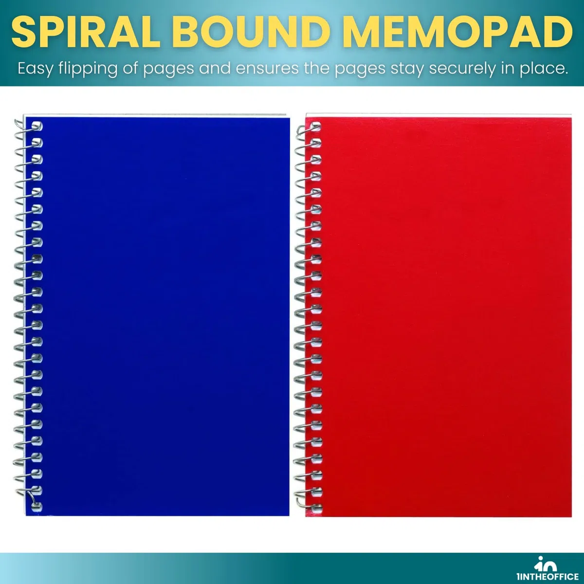 1InTheOffice - Libretas de notas en espiral, bloc de notas de 4 x 6 pulgadas, con rayas universitarias, tamaño pequeño 4 x 6, surtido, 50 hojas/bloc, 15 almohadillas/paquete