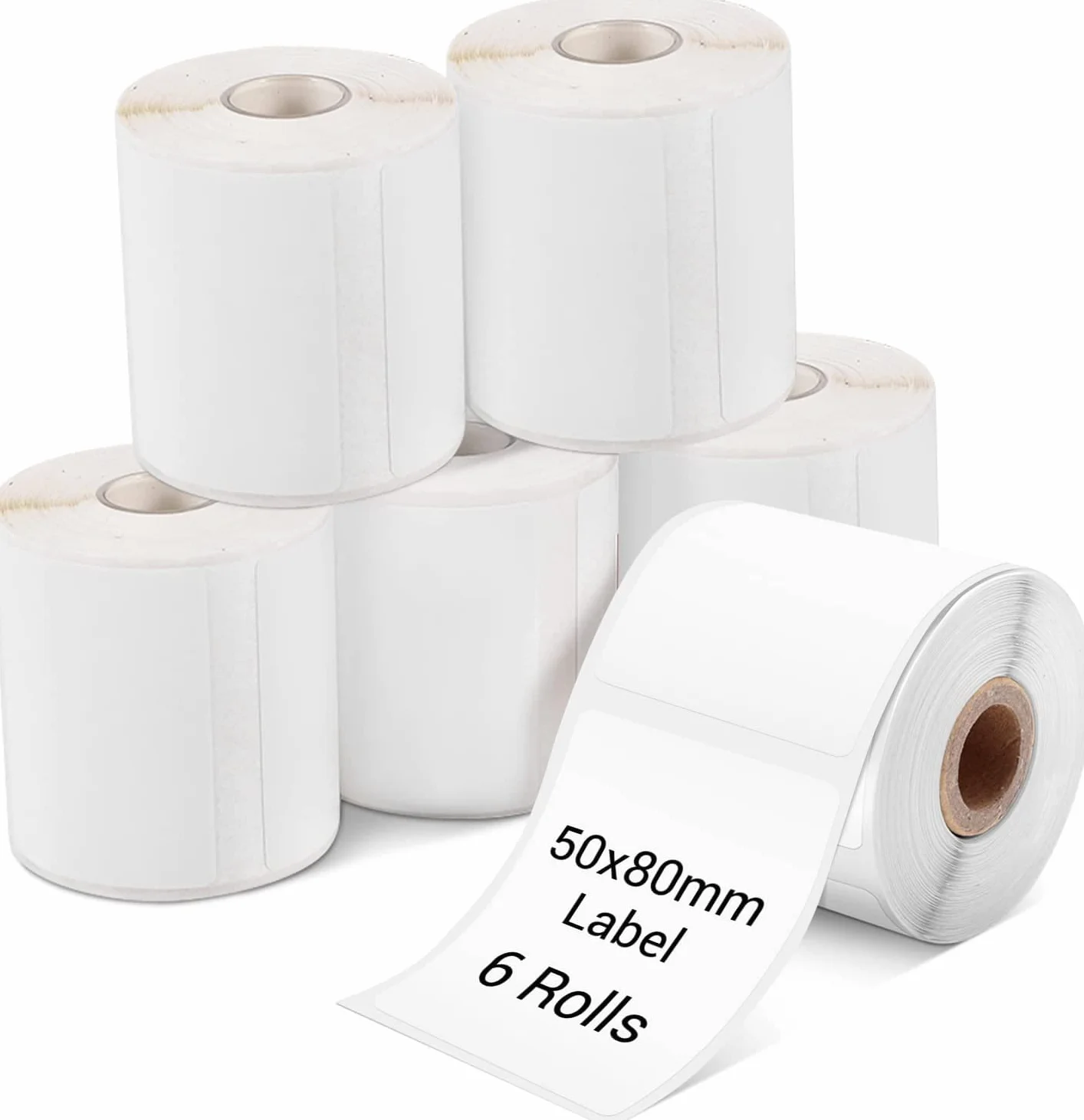 Phomemo 6 rollos M110 Etiquetas térmicas,1.97"x 3.15"(50x80mm),100 / rollo,Etiqueta Autoadhesiva adecuada para Phomemo M110 M120 M220 M221 M108 M102 M100 M150 M250 M260