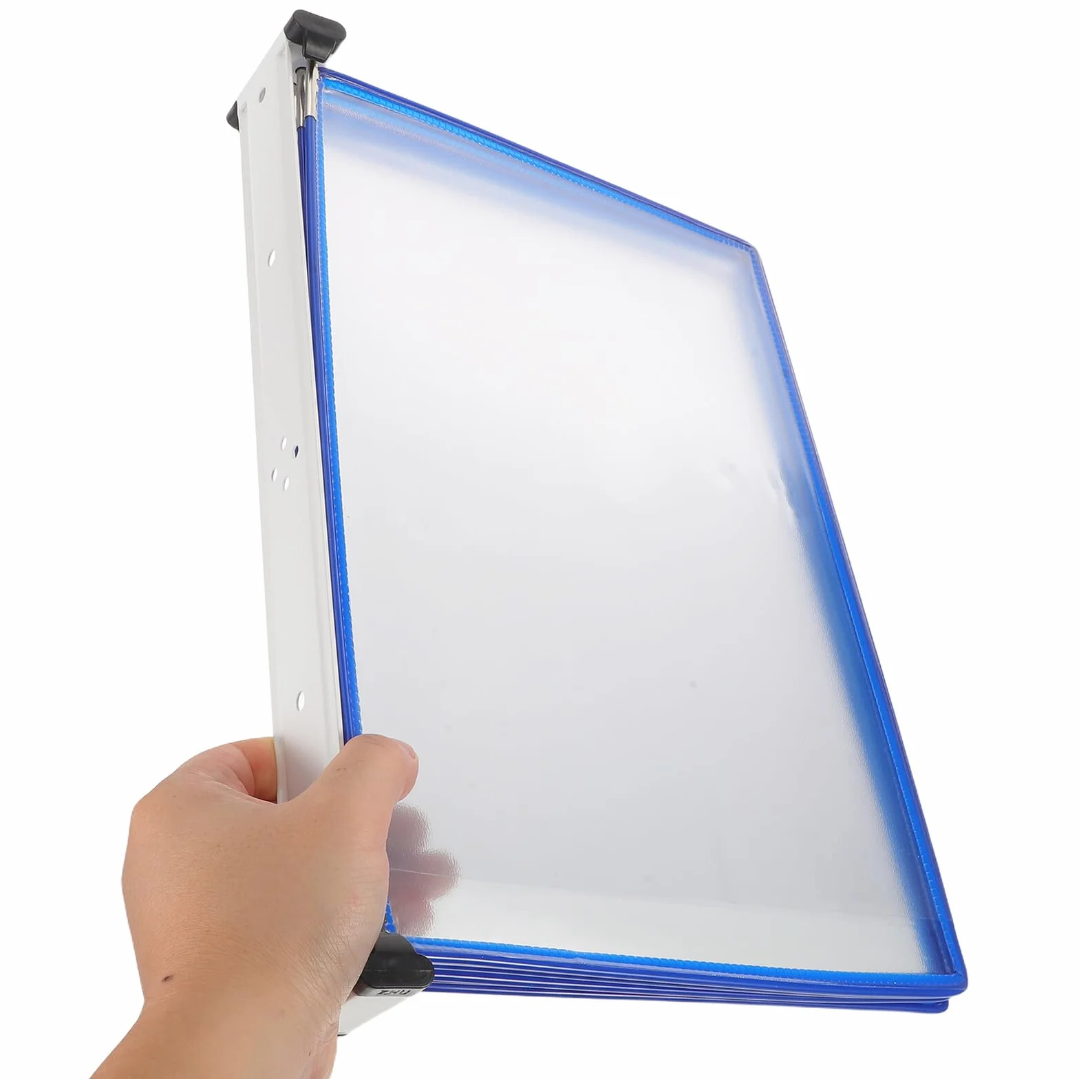 Exhibidor de Documentos de Pared A4 5 Paneles Transparentes Organizador de Carpetas Azul