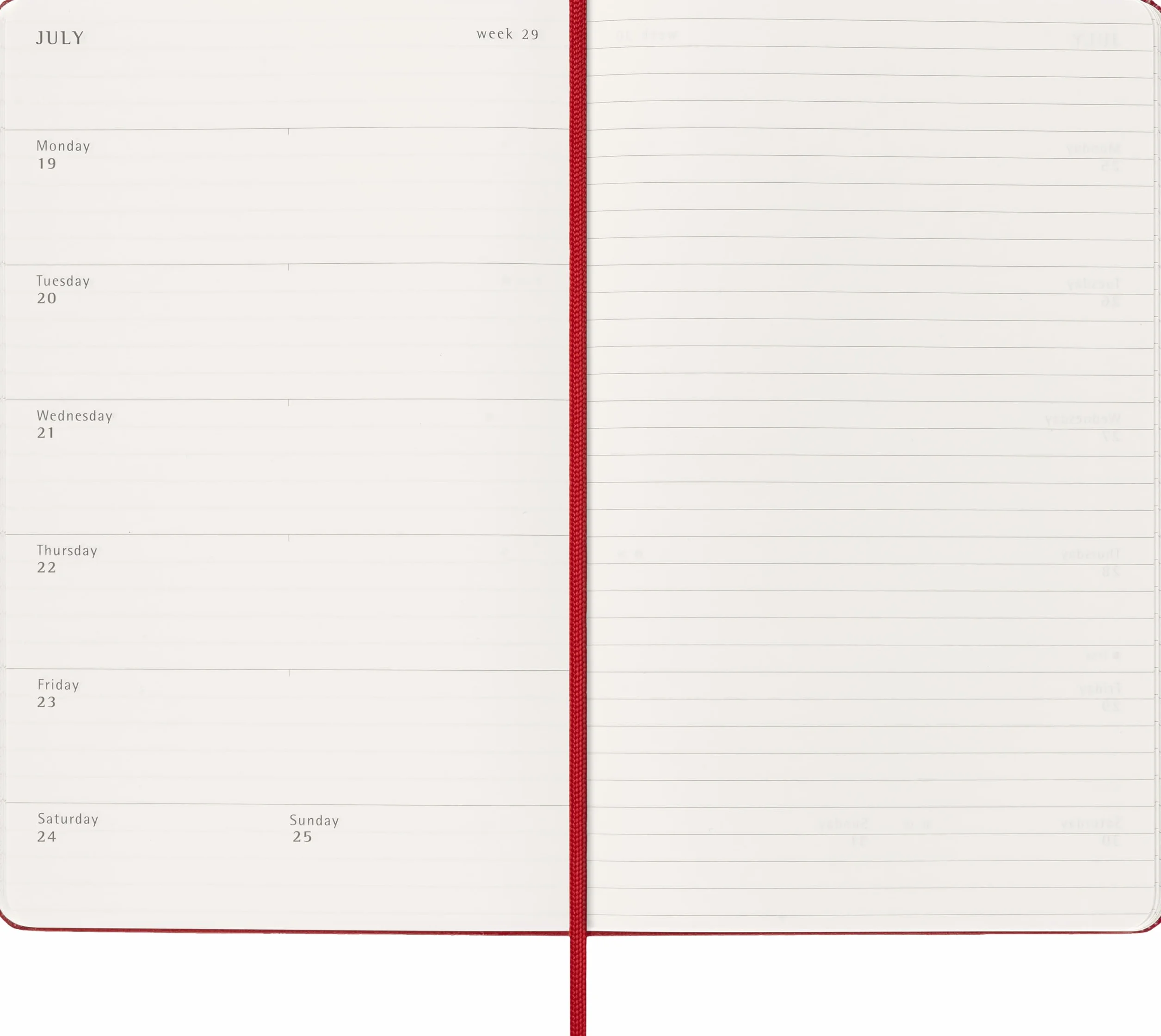 Moleskine Agenda Semanal 2027, Tapa Dura, 12 Meses, Formato L 13x21 cm, Rojo Escarlata