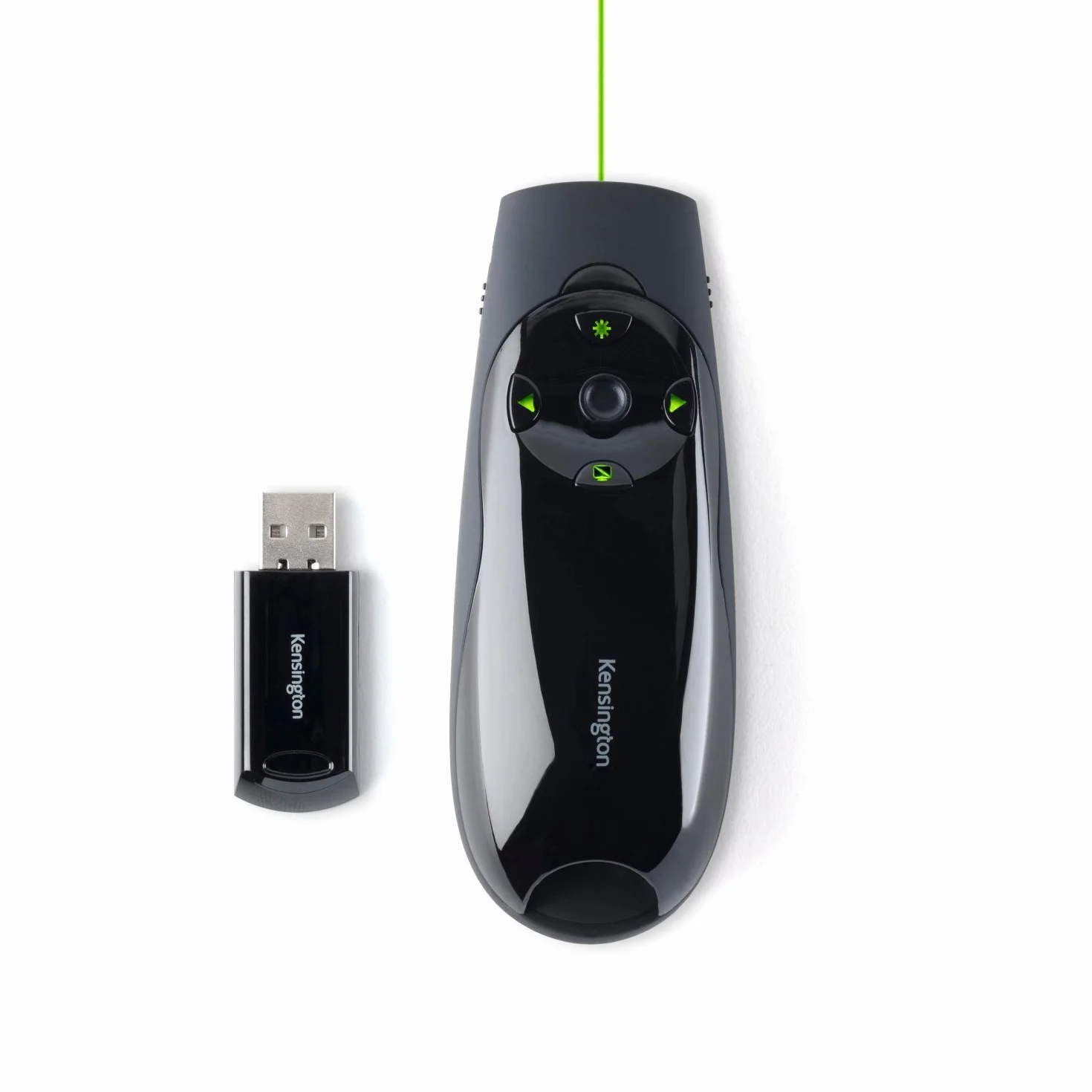 Kensington Presentador - Presentador Expert con Puntero Láser Verde - Presentador Inalámbrico con Joystick y Botones Retroiluminados (K72426EU)