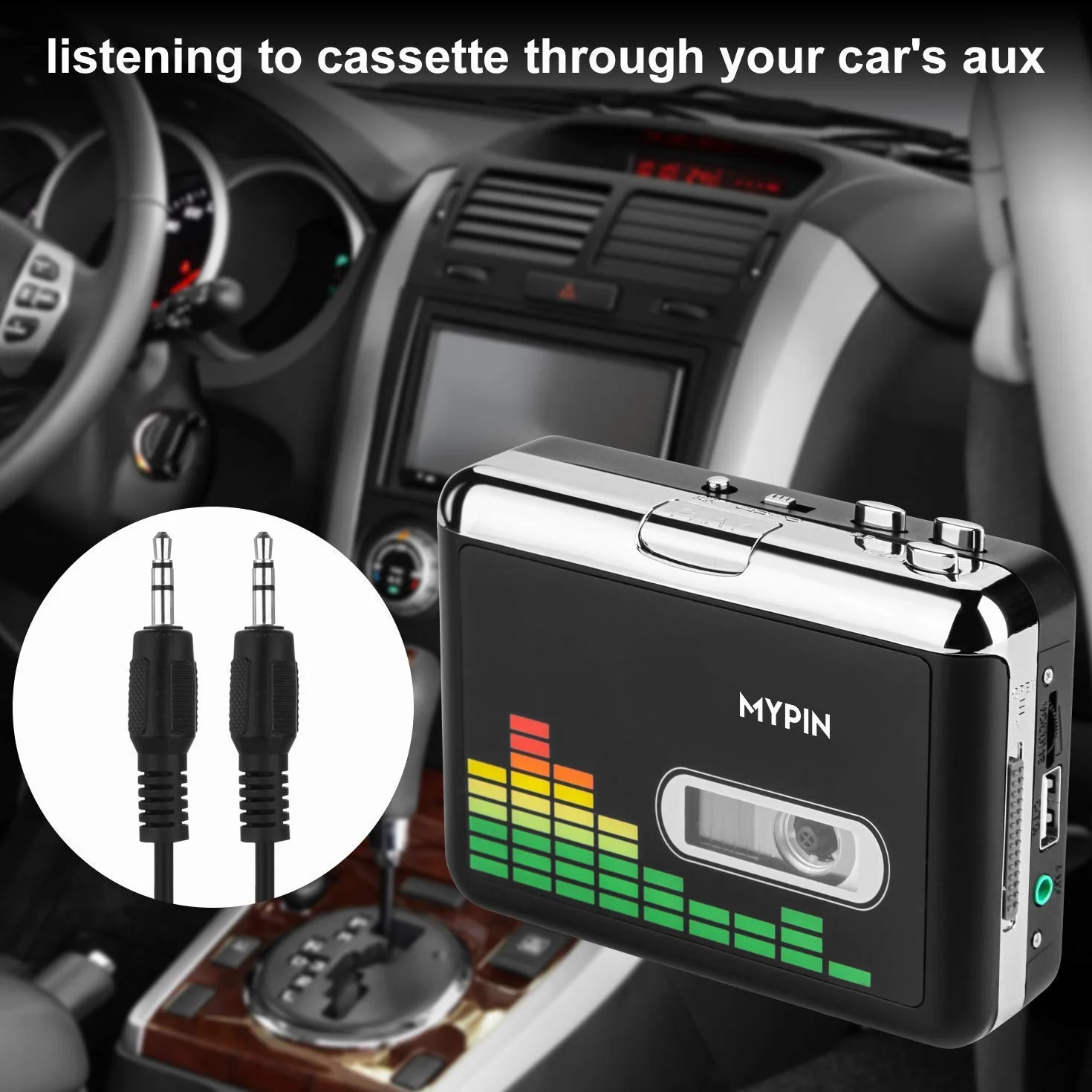 Reproductor de Cassette, Convertidor de Música/Audio Digital USB a Cassette a MP3 no Requiere PC
