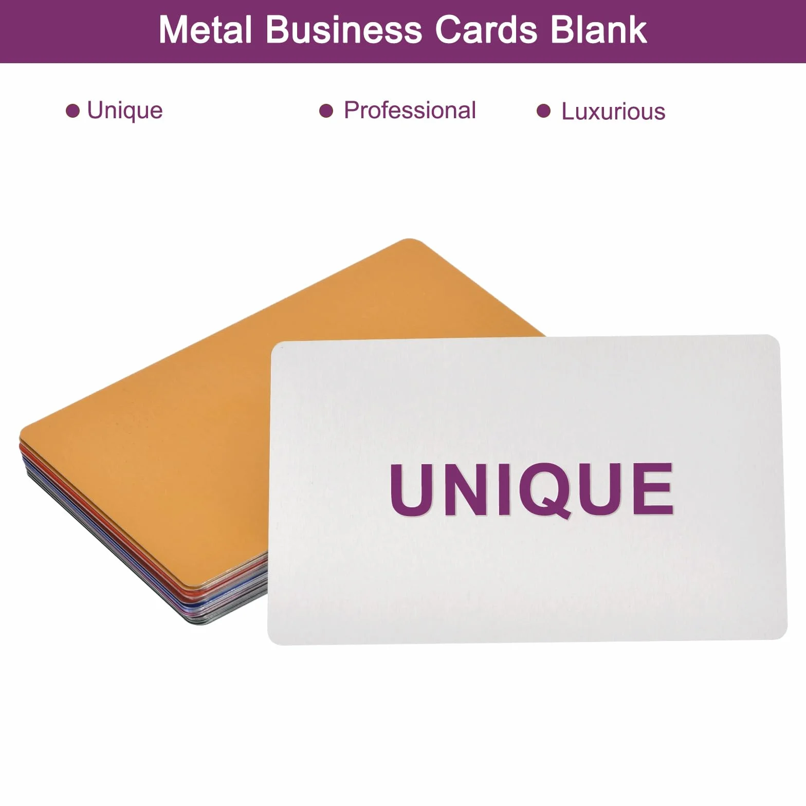 QUARKZMAN 300uds Tarjetas Visita Metal en Blanco Multicolor Aluminio para Grabado Laser Materiales 0.21mm Únicas para Tarjetas Nombre Bricolaje