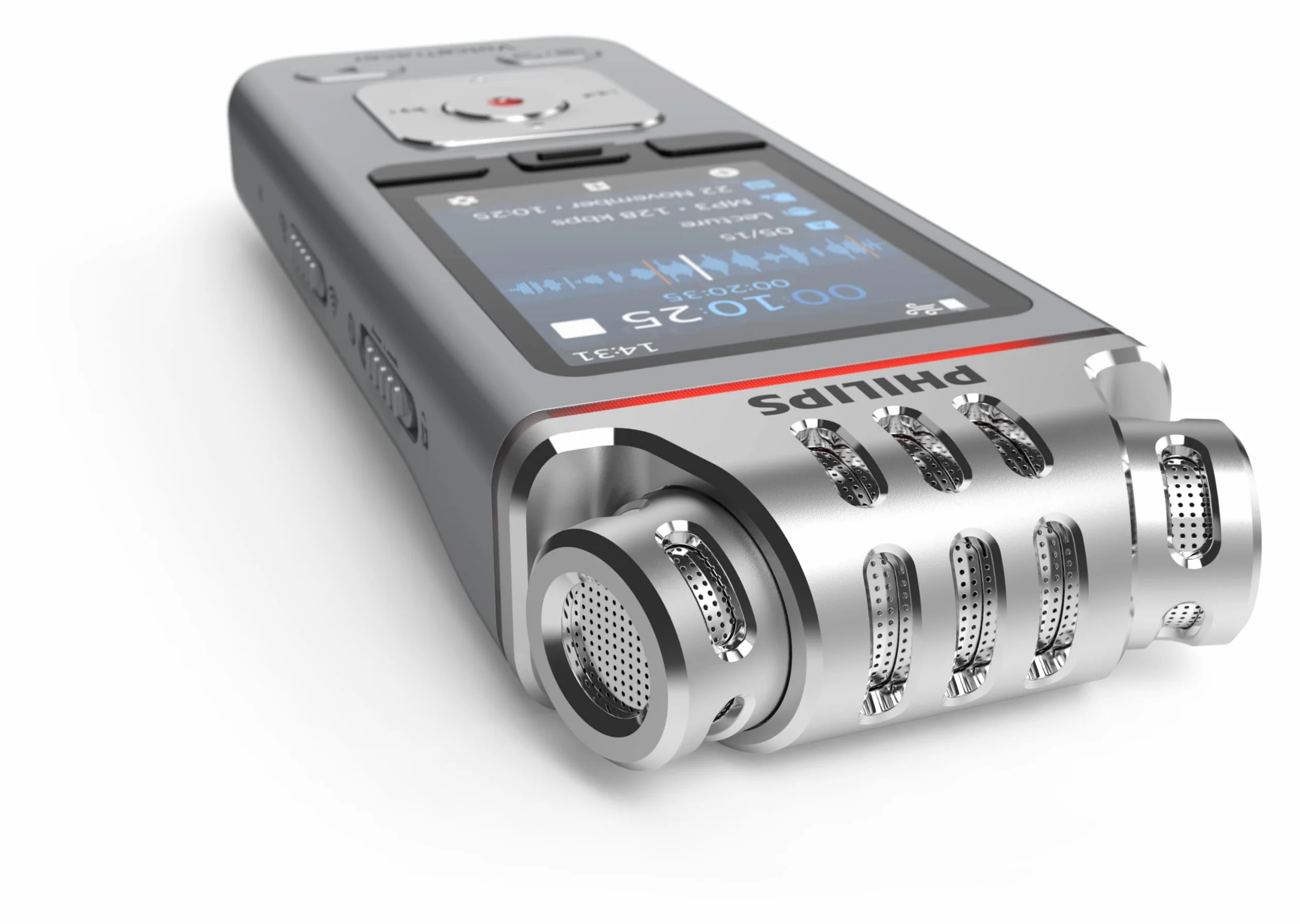 Philips DVT4115 Digital Voice Tracer, grabadora de Voz, 8 GB, 36h de grabación, estéreo, Incluye Licencia de Prueba de reconocimiento de Voz