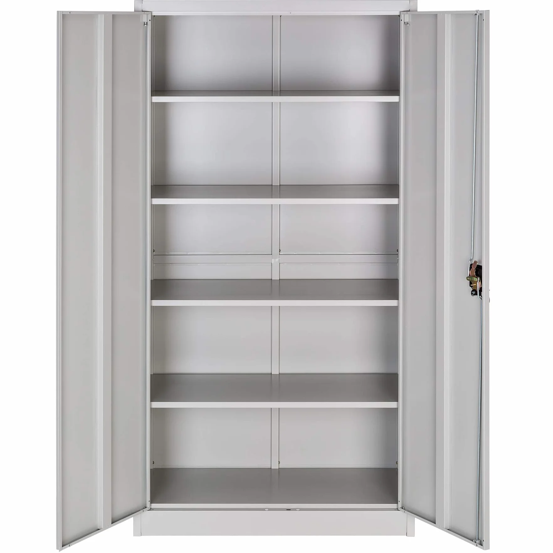 tectake® Armario Metalico Archivador Oficina, Mueble de Acero con Revestimiento en Polvo, con 2 Puertas y Cierre Seguridad, Armario Almacenaje, Muebles Oficina - 2 Estanterías 40 x 90 x 180 cm Gris