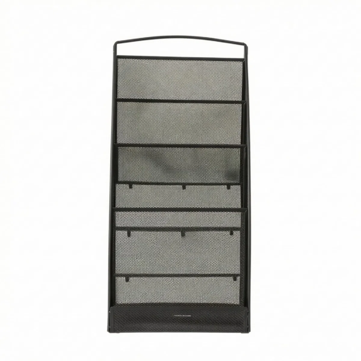 KESOTO Revistero de Pie de Malla Metálica con Organizador de Soporte Vertical de Revistas y Archivador con Bolsillos Abiertos Base Estable Adecuado para, Negro