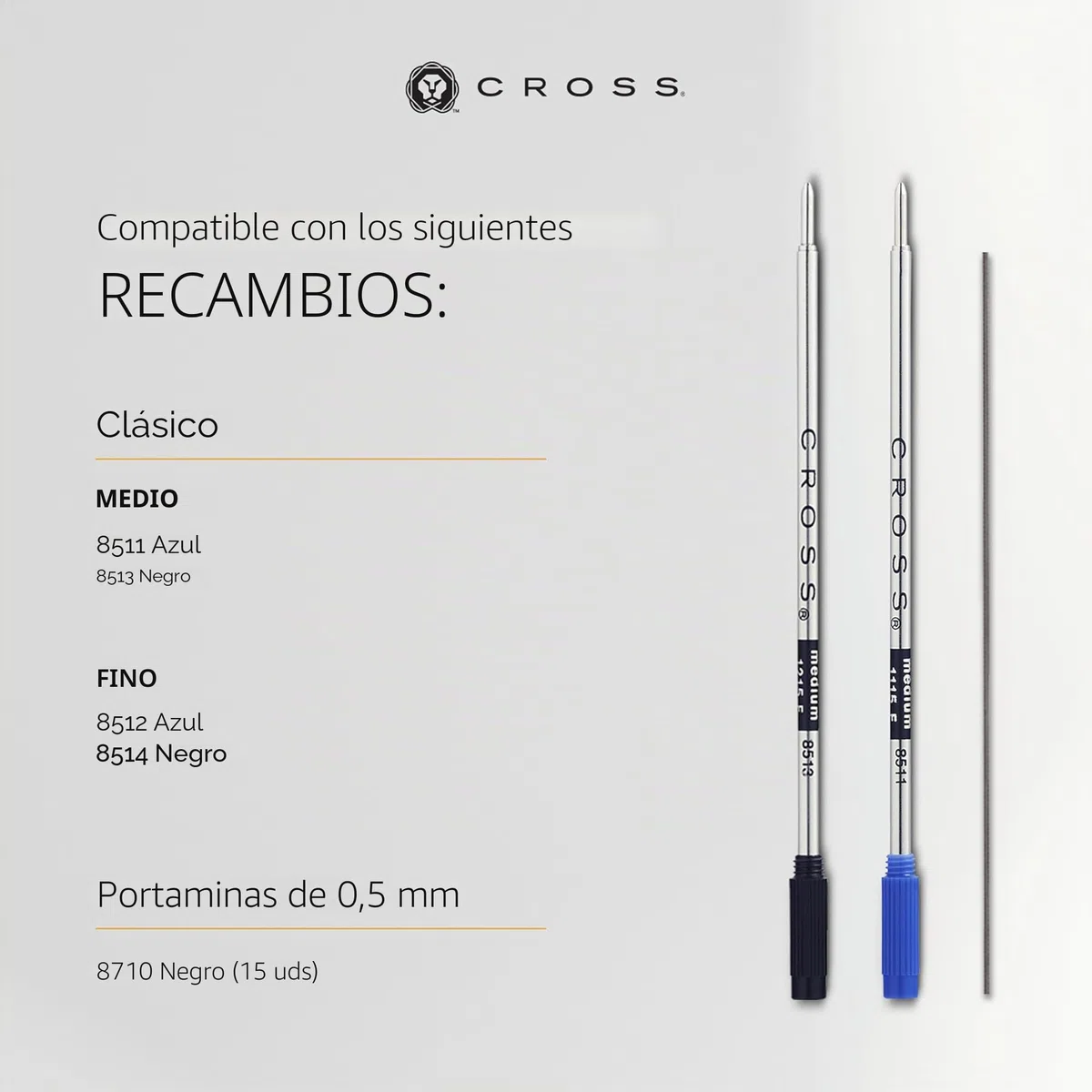 CROSS Coventry - Juego de bolígrafo y portaminas (KS: ancho de trazo M, DB 0,7 mm, incluye embalaje de regalo), cromado brillante