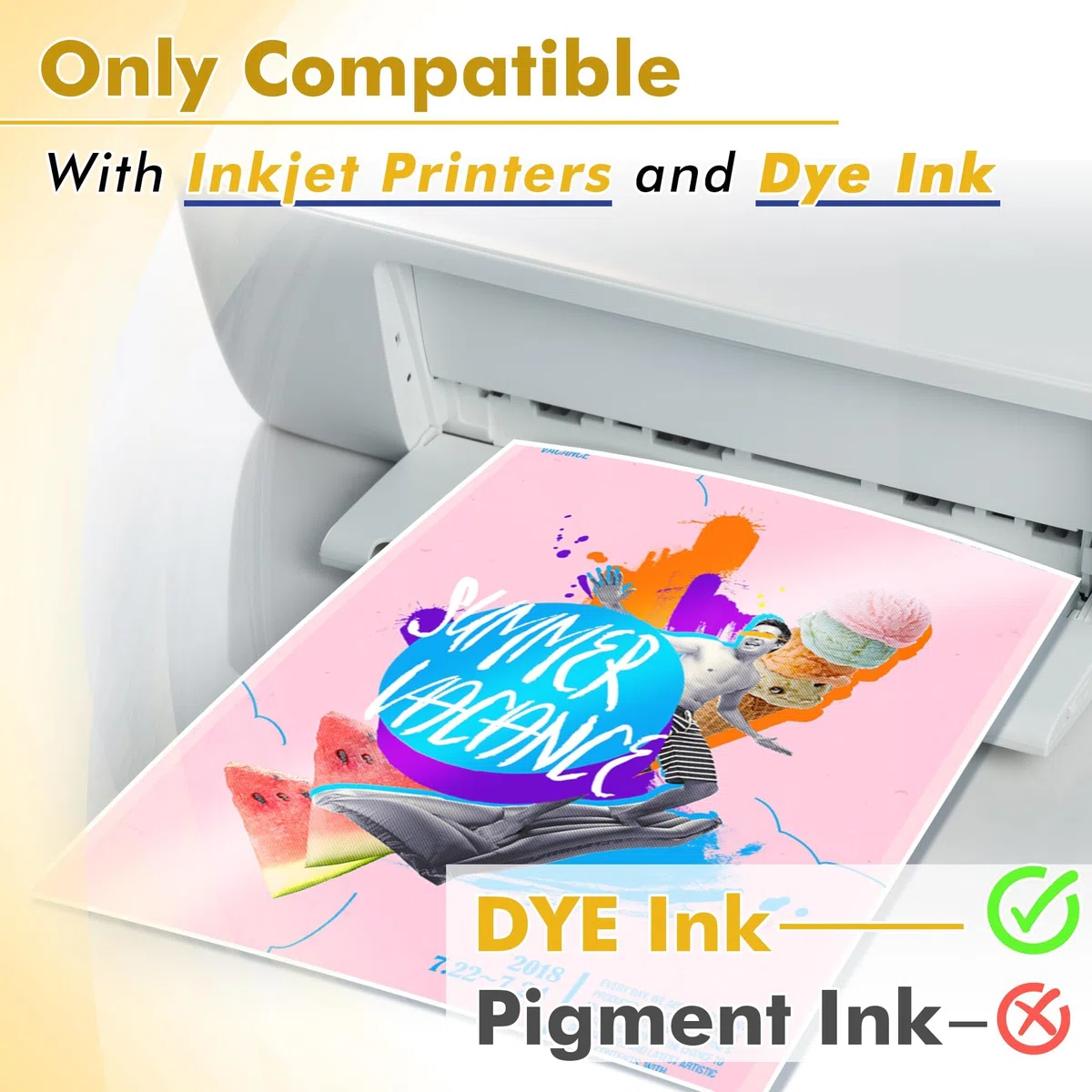 Koala - Papel de impresora de inyección de tinta fino brillante para bolsa de chips y folleto de impresión, 8.5 x 11 pulgadas, 100 hojas, 36 libras para impresoras de inyección de tinta, uso de tinta