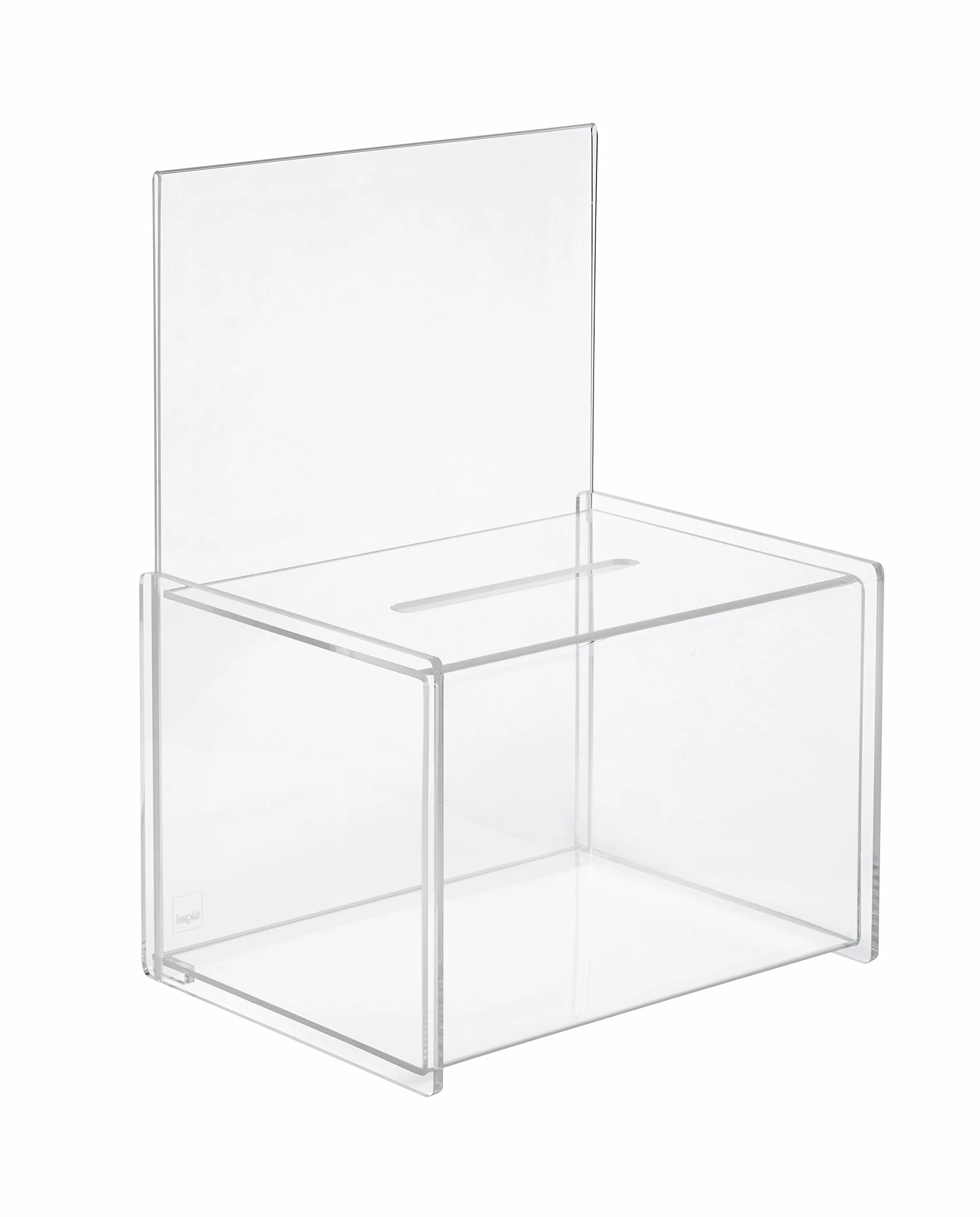 SIGEL VA150 - Buzón de sugerencias, orificio tamao A4, acrílico transparente, 22.5 x 30 x 17 cm