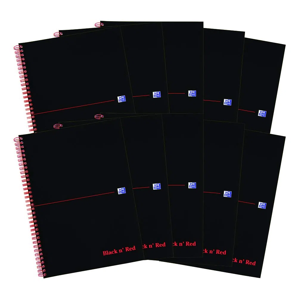 Cuaderno de espiral Oxford Black n ‘Red, 100 páginas, rayado y perforado A4