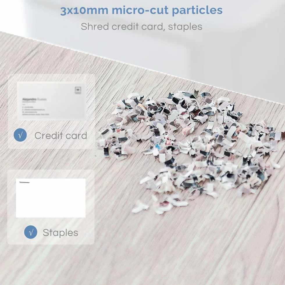 Autofeed Destructora de Papel: Trituradora de Papel de Corte Micro de 150 Hojas, Nivel de Seguridad P-4, con Tiempo de Funcionamiento Continuo de 40 Minutos y Cesto de Extracción de 25L