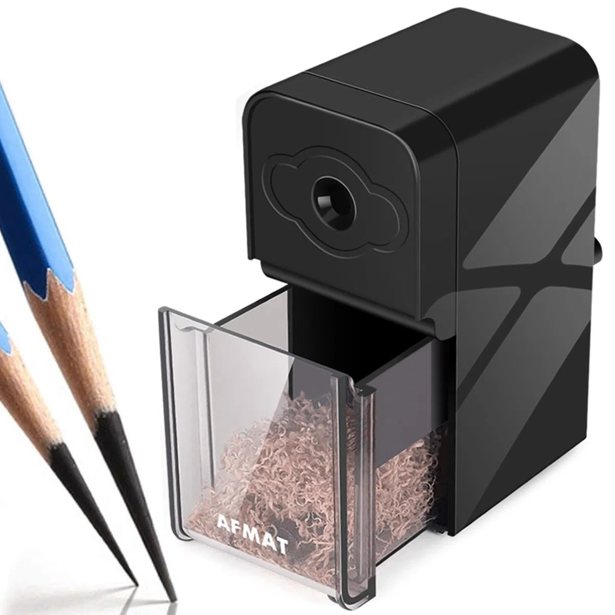 AFMAT, Sacapuntas de punta larga, puntas largas 8-20 mm, afilado ajustable y autorroscante, sacapuntas para artistas, manual, para carbón, arte, dibujo, bocetos, lápices de colores