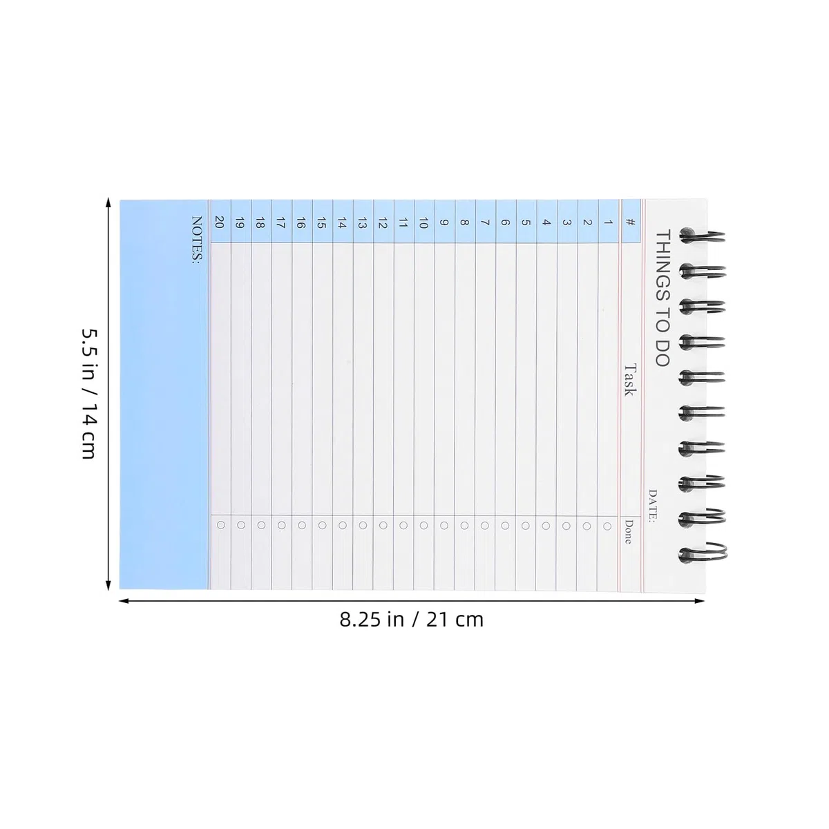 PLAFOPE 2 Paquetes cuaderno organizador planificador diario planificador escolar Cuaderno de espiral pequeño de notas Sky-blue