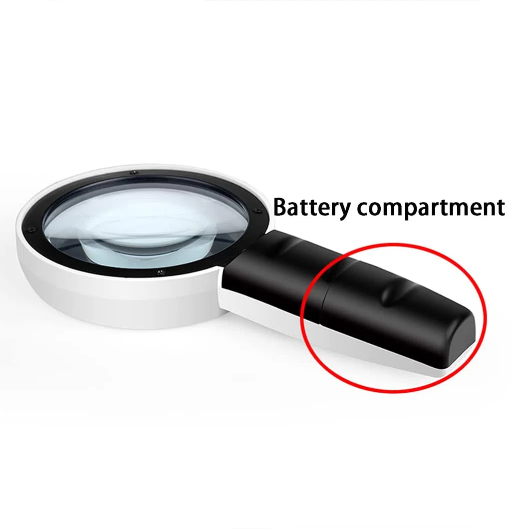 CanEve Lupa de Mano 30X con 3 Luces LED, Lupa iluminada, Lupa de Lectura for degeneración Macular, Lectura de Personas Mayores, Soldadura, inspección, Blanco co Lupa
