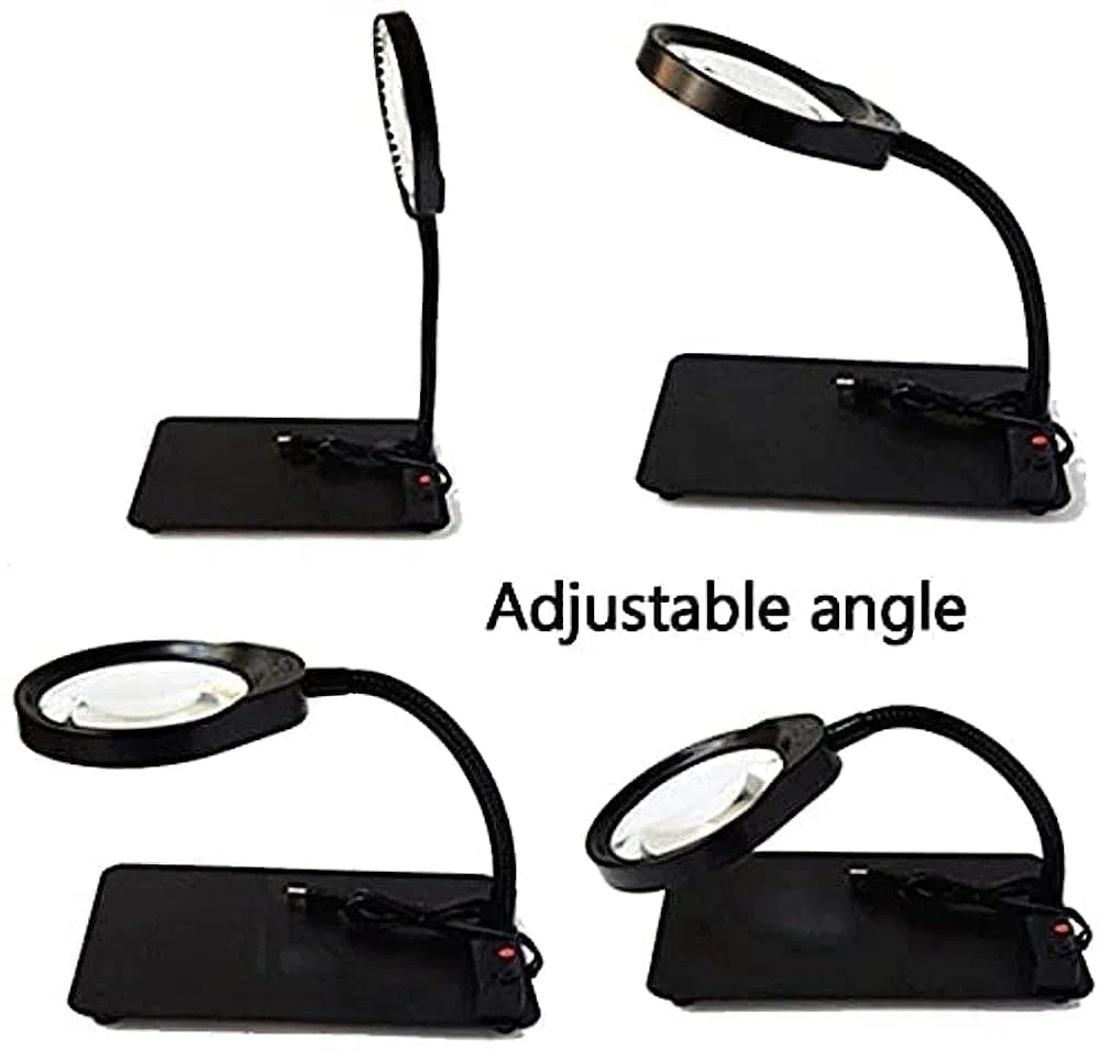 Lupas, Lámpara de Aumento LED de Escritorio Brillo Ajustable Manguera de Curva Flexible Mantenimiento Lectura Iluminación Lupa/10* Vision