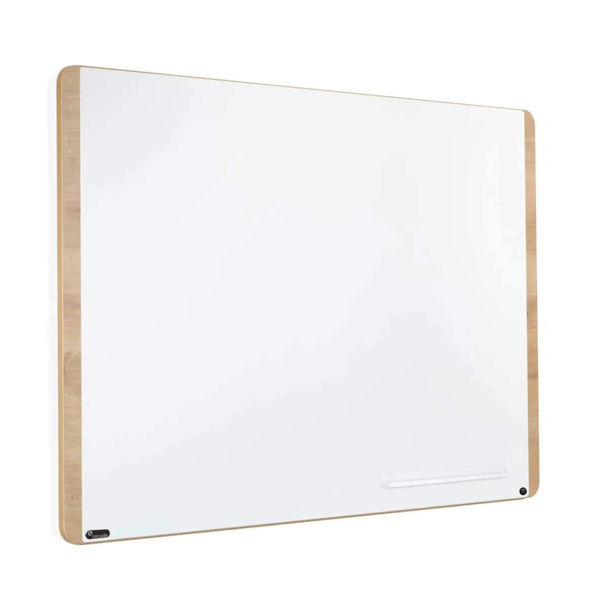 Rocada | Pizarra Blanca Magnética Natural - Marco de Madera - Borrado en Seco - Bandeja para Rotuladores - 75 x 115 cm