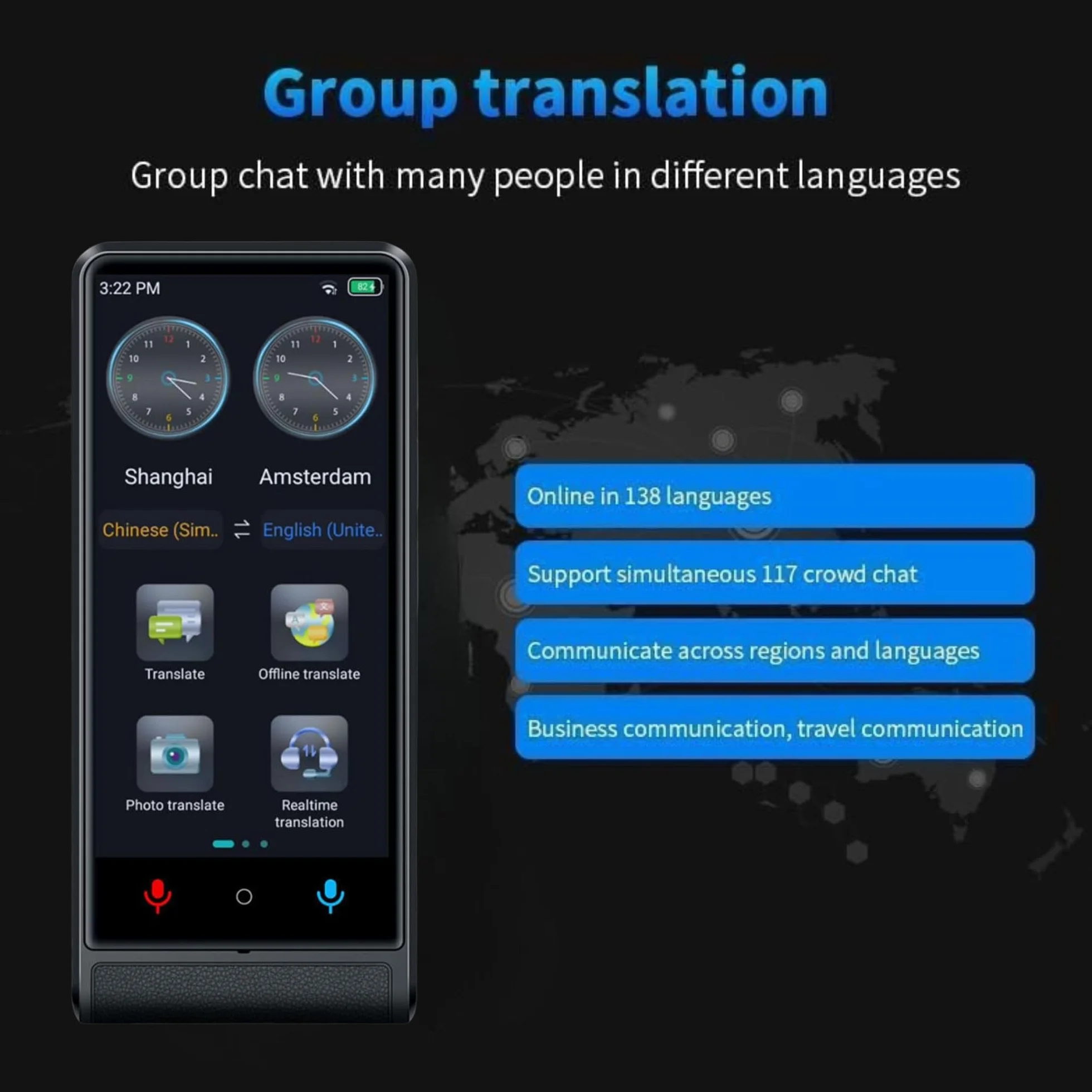 California, Traductor de Idiomas Instantáneo de Voz 2026, Traductor Simultáneo Sin WiFi, Pantalla Táctil 4 Pulgadas, Aleación de Aluminio, 142 Idiomas Online 22 Offline, Traductor Portátil