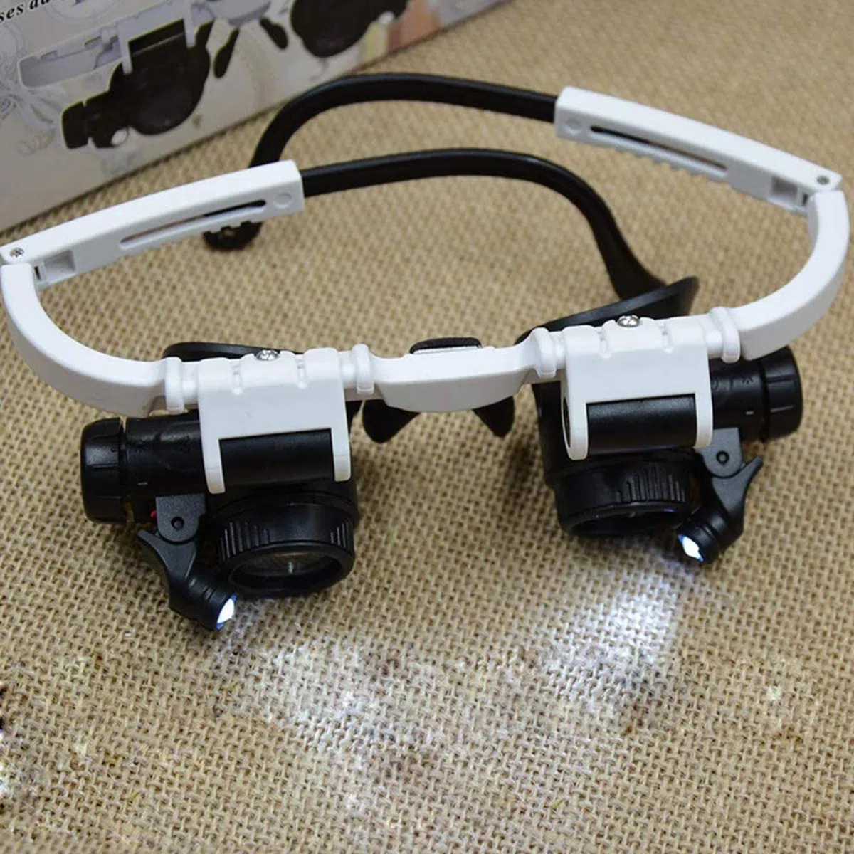 Lupa, Lupa de Cabeza, Lupa con luz LED para reparación de Relojes.