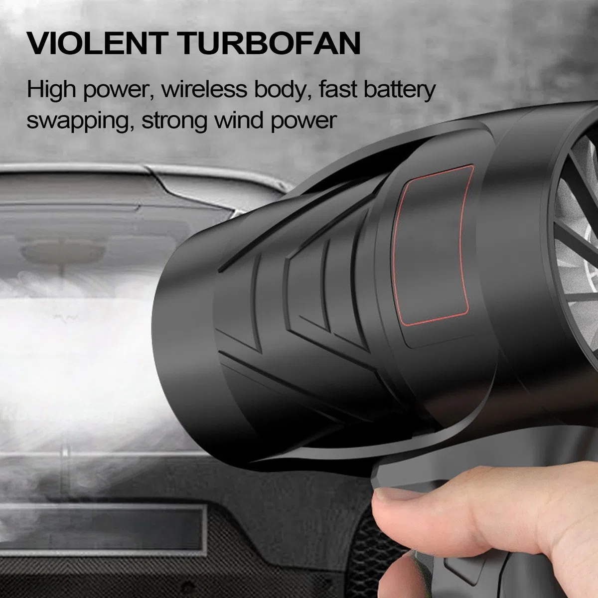 Soplador Turbo Ventilador turbo eléctrico portátil ajustable | Soplador De Hojas Inalámbrico Para Jardín Patio Nieve Paisajismo Exterior Otoño Invierno Garaje