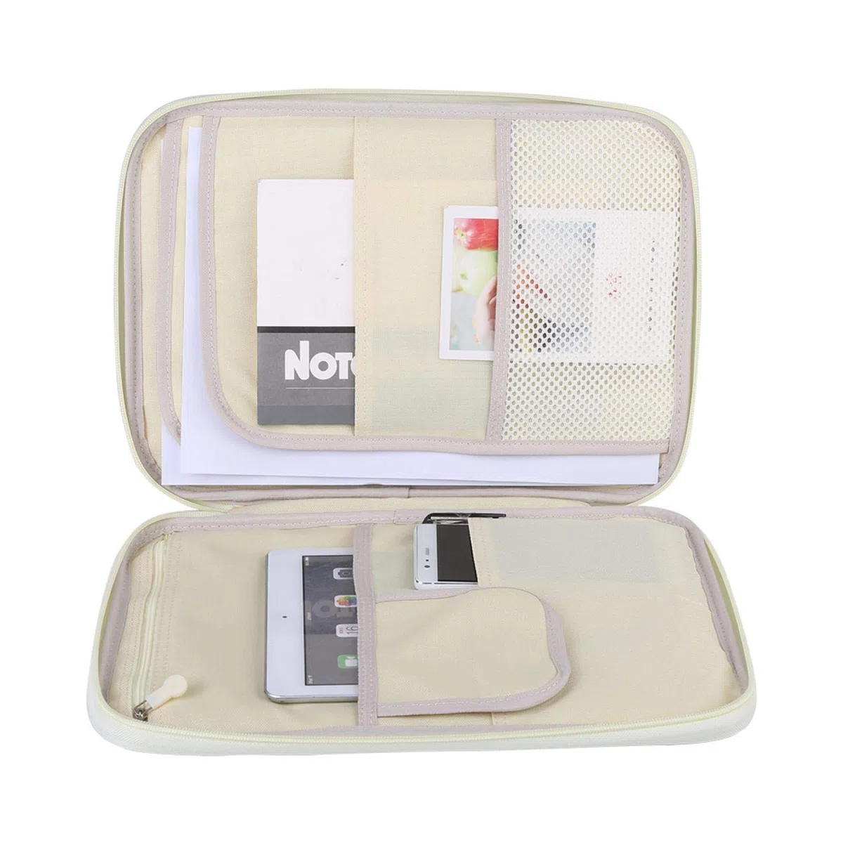 Bolsas multifuncionales para documentos A4, estuche de viaje impermeable con cremallera, organizador de portafolios para bolígrafos, documentos(Púrpura)