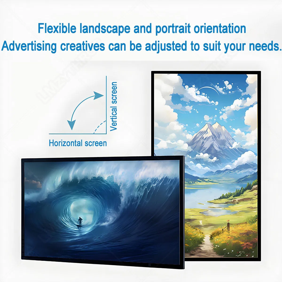 Pantallas LED Publicidad,Exhibición Nuevos Contenidos,Publicación Remota/USB,Pared/Empotrado,Horizontal/Vertical,Menú LED para Restaurante para Reproducir Videos/Imágenes 27"