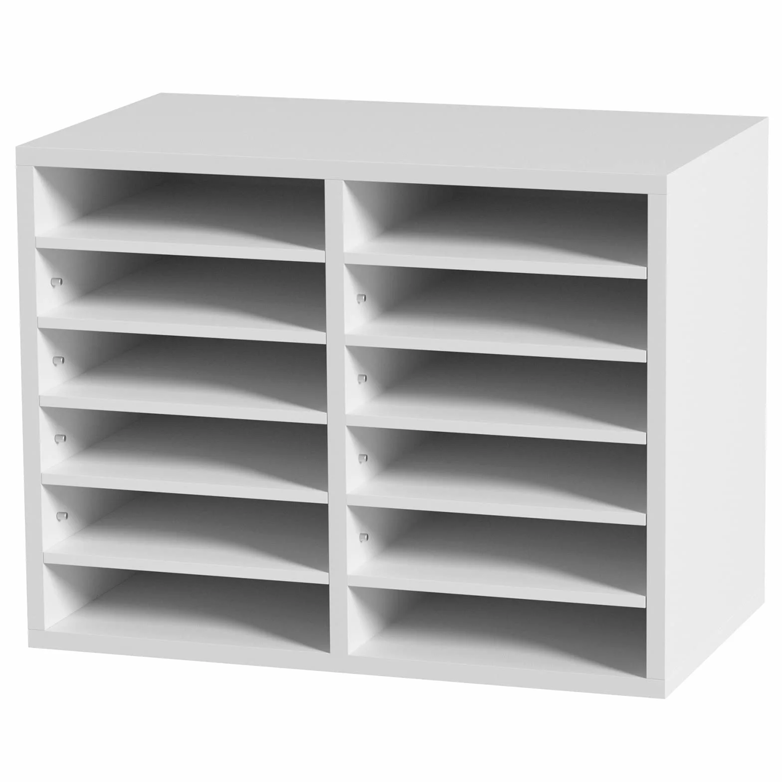 VEVOR Organizador de Literatura 12 Compartimentos 52x30,5x41 cm Estante de Almacenamiento de Documentos Blanco