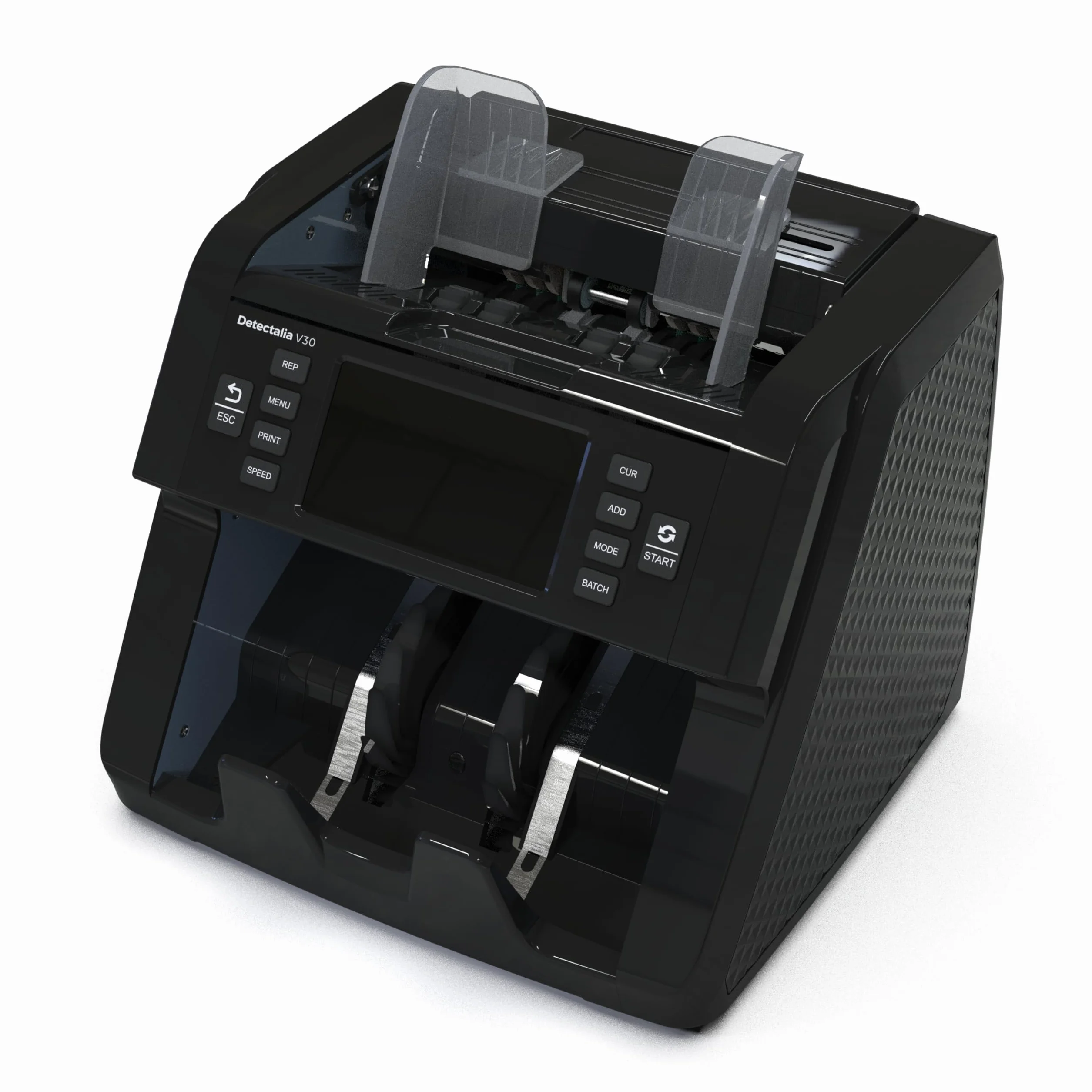 Detectalia V30 Contador de Billetes Detector Falsos Doble CIS Pantalla Táctil 4.5" Multidivisa 1200 Billetes/Minuto USB