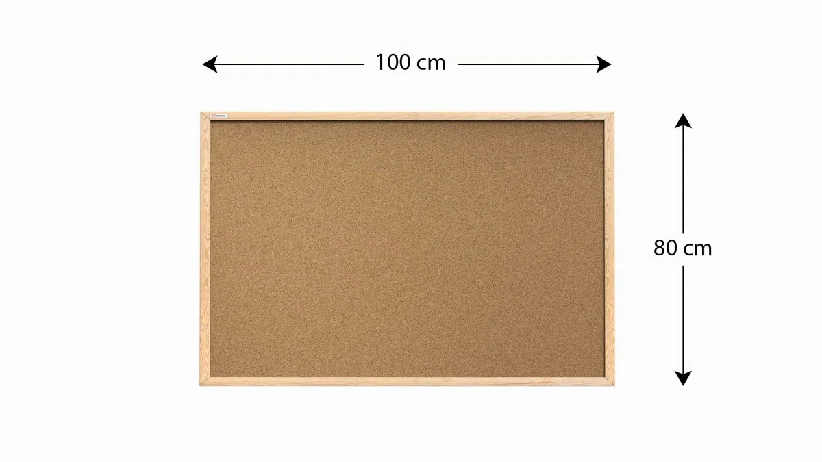 ALLboards Tablón de Corcho con Marco de Madera 100x80cm, Tablón de Anuncios de Corcho Tablón de Anuncios