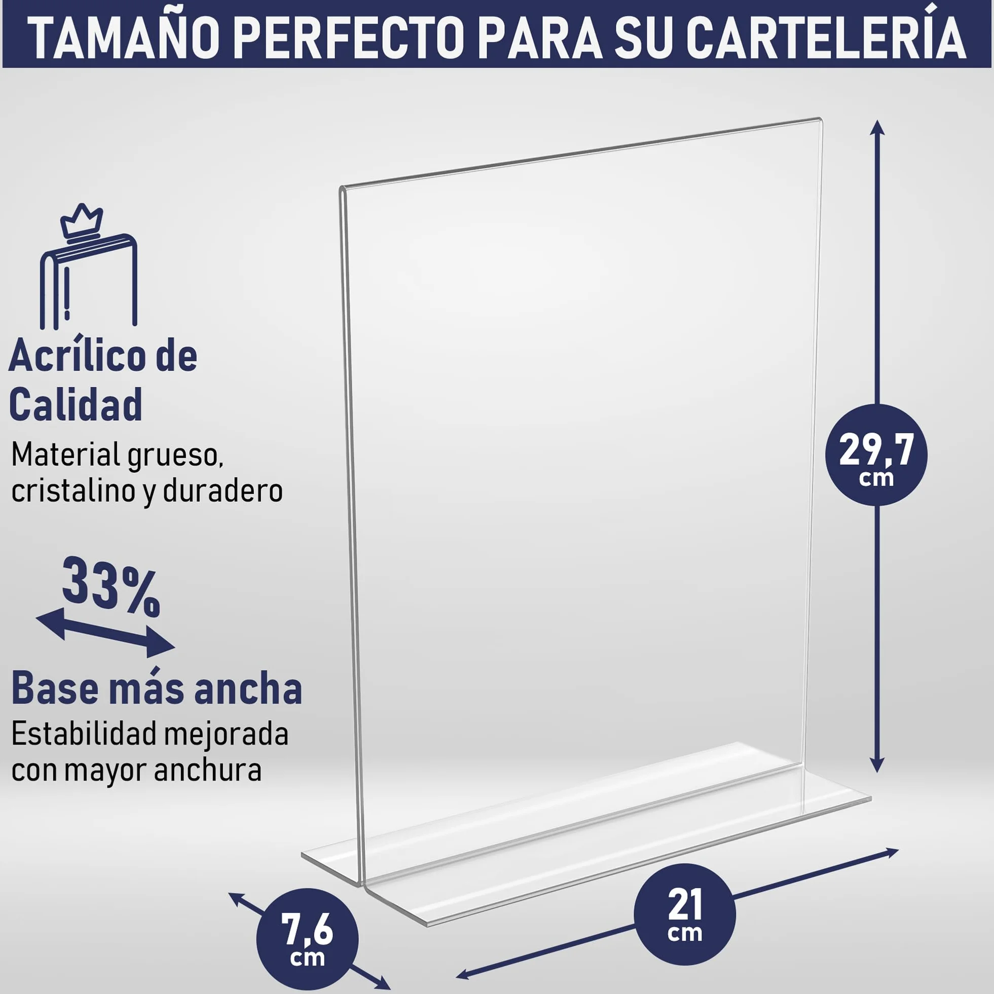 Soporte de letrero acrílico A4 – 6 Unidades, doble cara, marco de anuncios