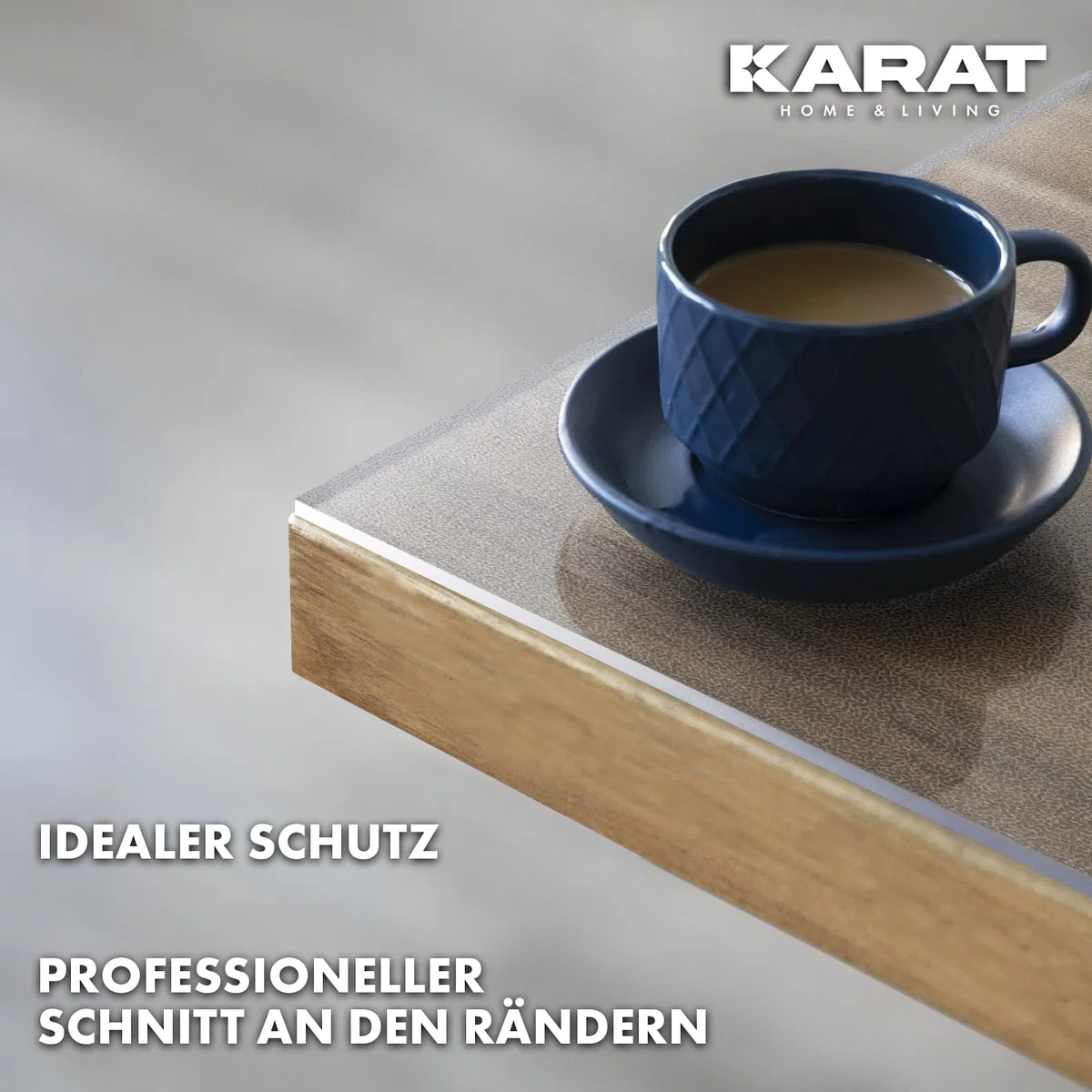 KARAT Protector de mesa transparente mate con borde recto, mantel a medida, tamaño a elegir, lámina protectora mate, protector de mesa (Imperial, ancho 90 x largo: 160 cm)