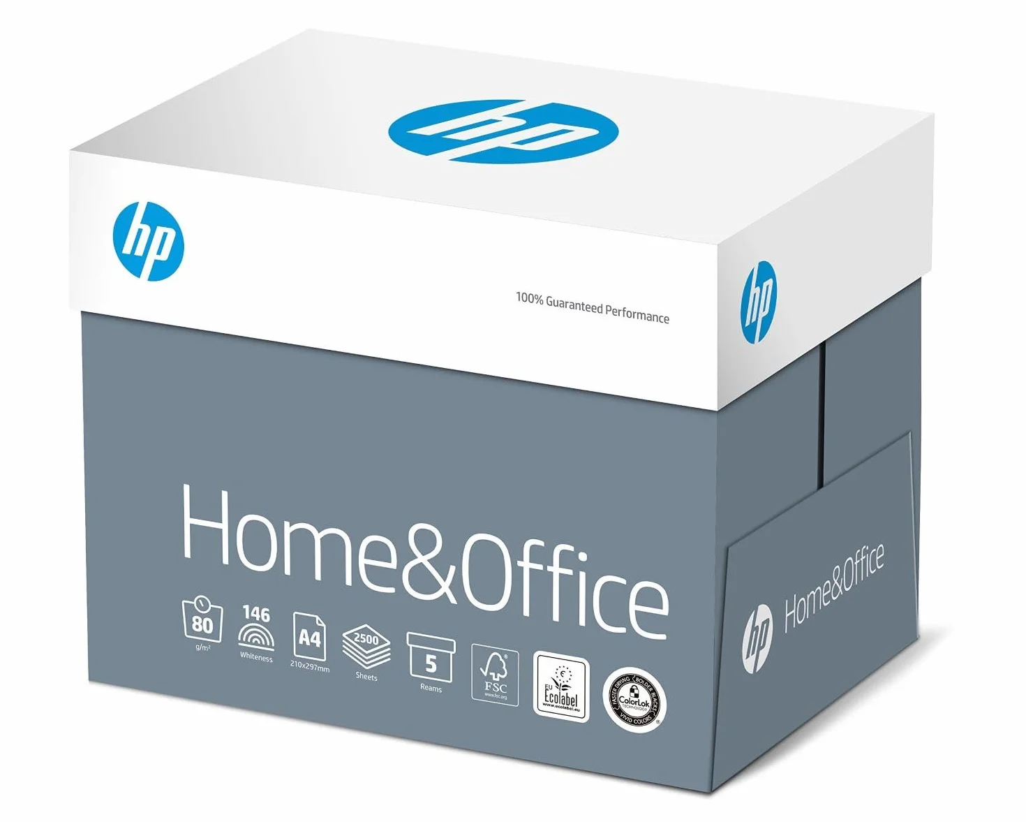 HP CHP150C Papel de Impresión para Oficina y Uso Doméstico, Pack de 5 x 500 hojas/A4/210 x 297 mm, Color Blanco