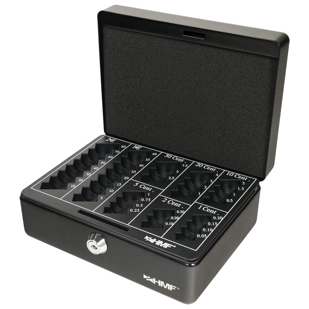 HMF 308-02 Caja de caudales, para monedas 20 x 16 x 9 cm, negro