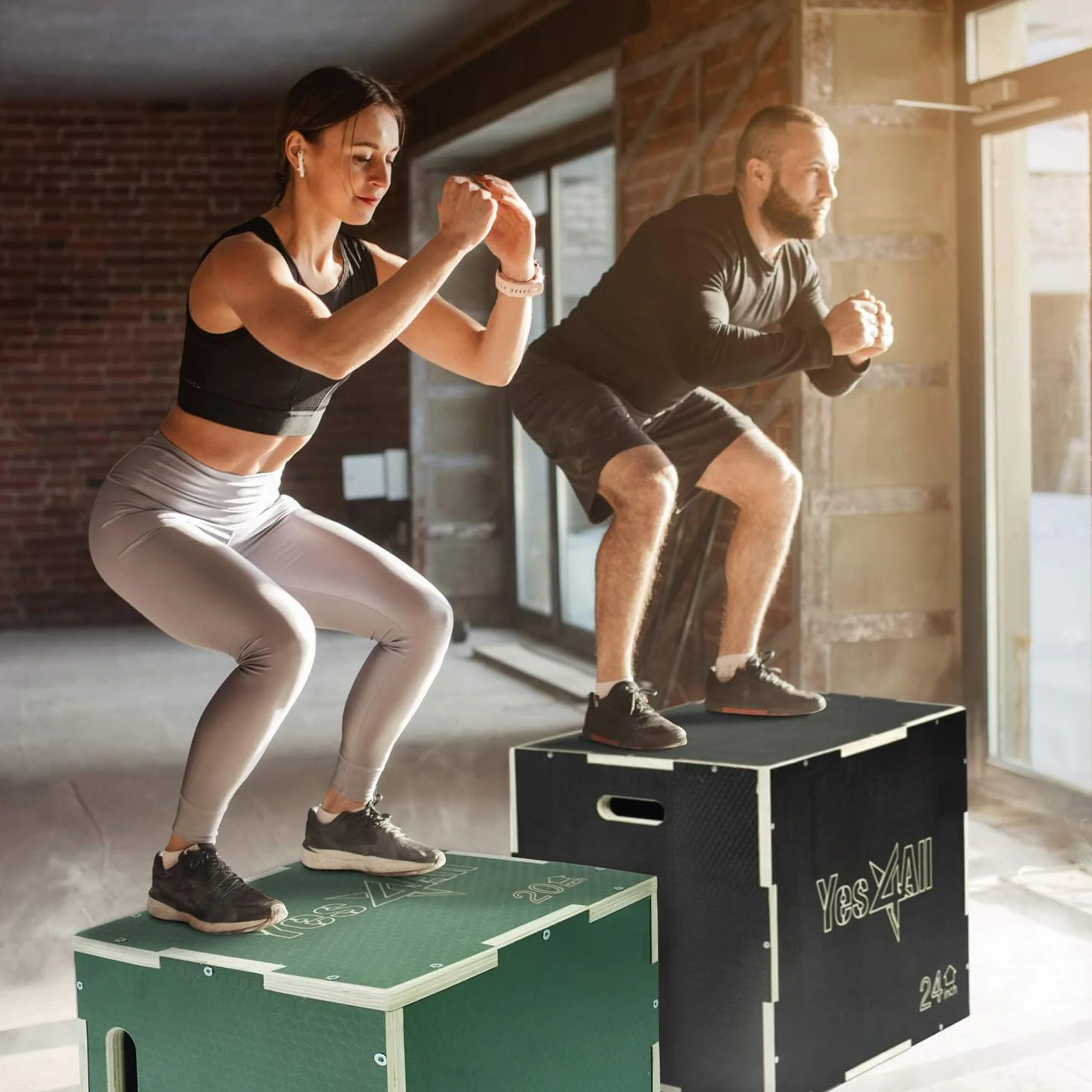 Yes4All 3 en 1 caja de madera de Plyo, plataforma de la caja pliométrica para el entrenamiento del salto, cajas del salto para el ejercicio casero del gym y el entrenamiento al aire libre