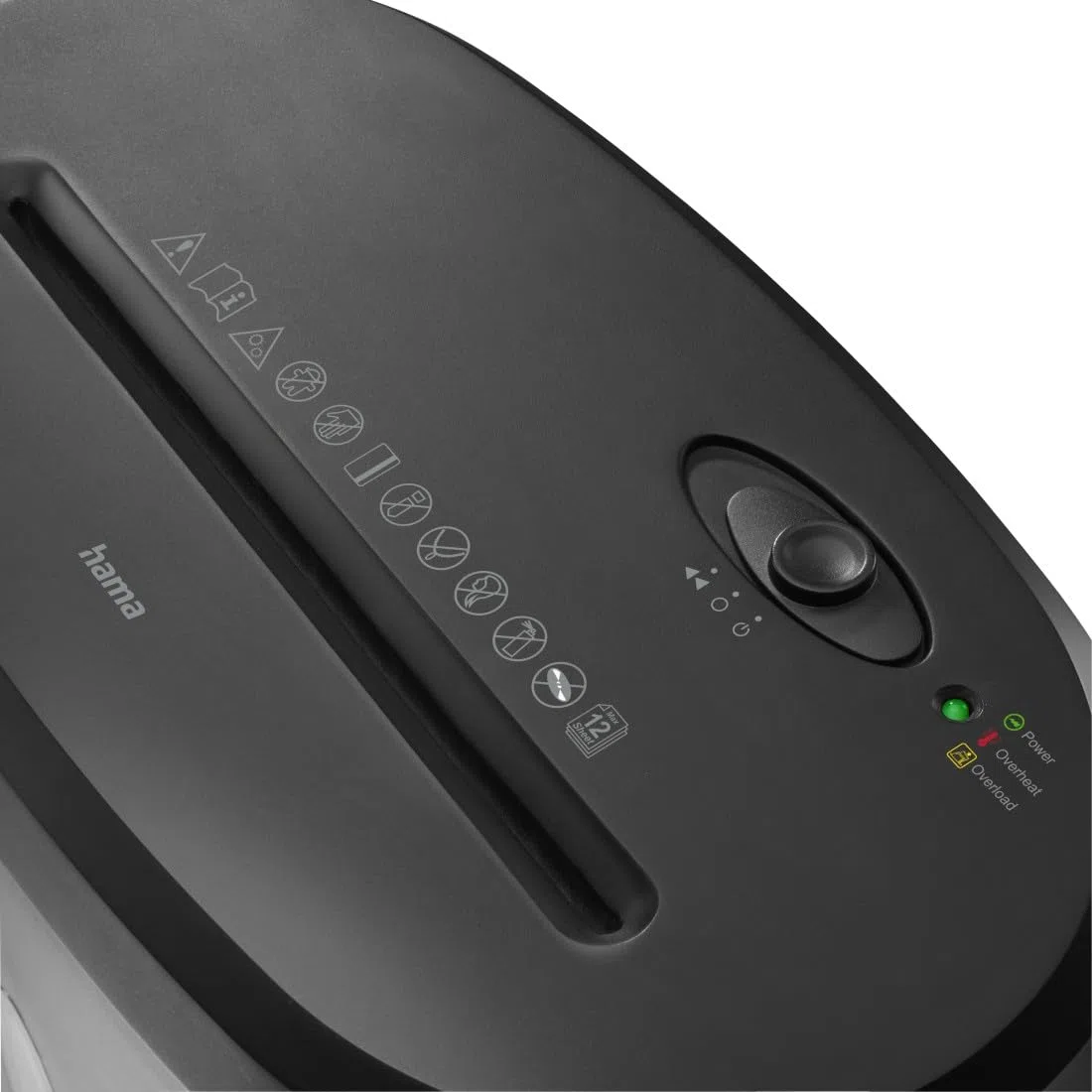 Hama | Destructora de Papel Corte Transversal 12 Hojas DIN A4 P4, Negro | Trituradora de Documentos Profesional GDPR, tritura Tarjetas, E-3, P-4, T-4, antiatasco automático, 21 L