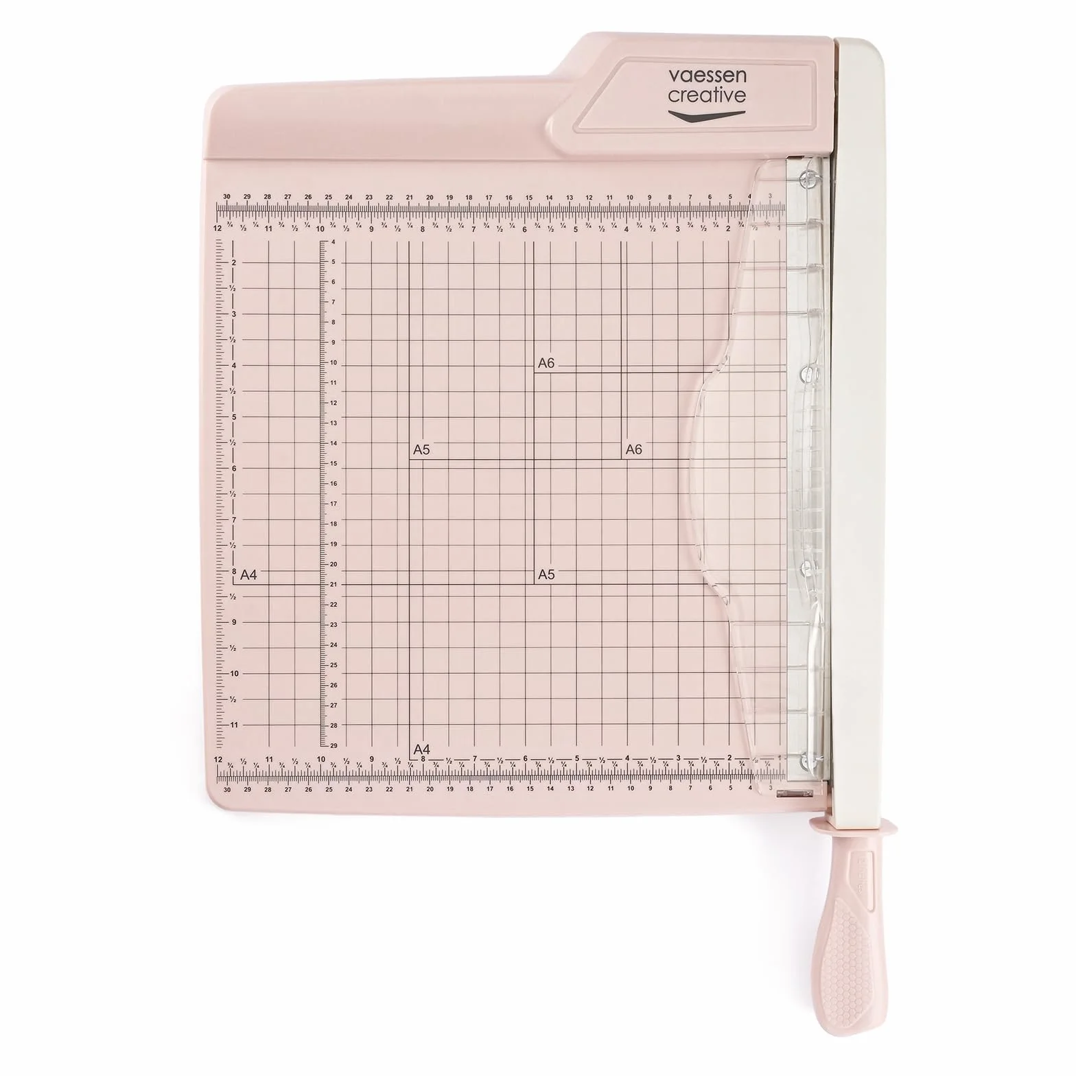 Vaessen Creative Guillotina de Papel 30 cm Rosa - Cortadora para Vinilo, Carton y Cartulina A4, A5 y A6 - Cizalla para Bricolaje, Scrapbooking, Journaling, Tarjetas y Manualidades
