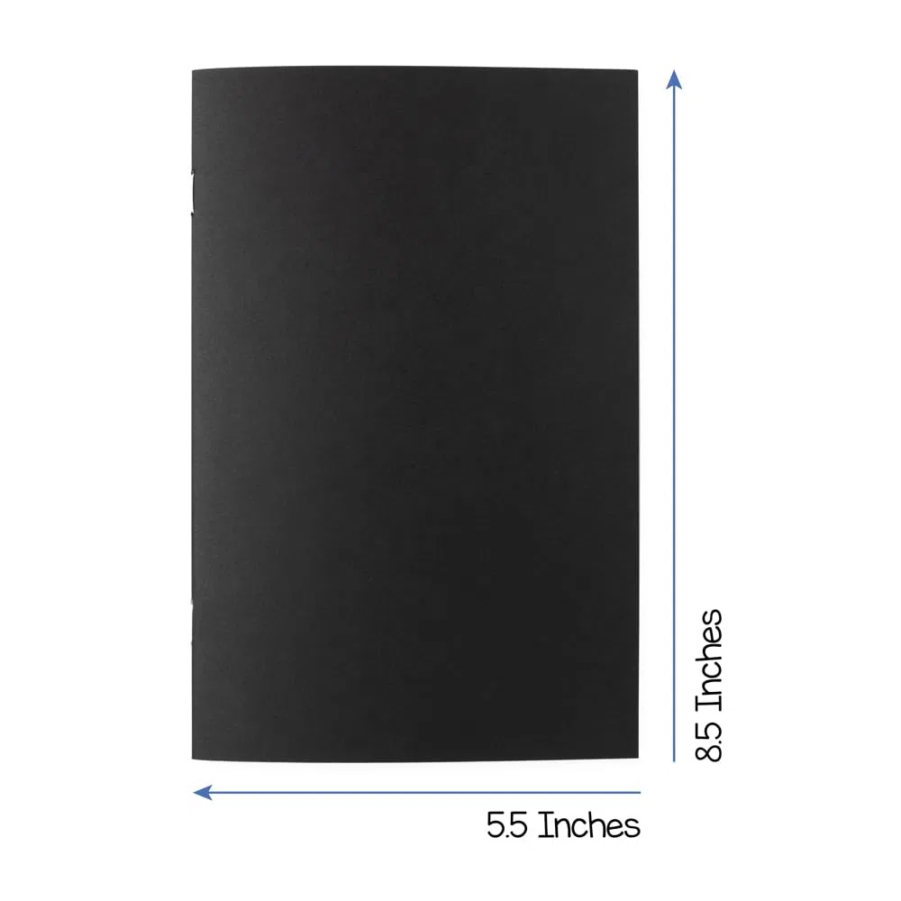 Hygloss Libros de papel kraft en blanco y libros negros, juego de 50 cuadernos sin forro para diario, bocetos, escritura, 32 páginas blancas, 5.5 x 8.5 pulgadas, 25 libros kraft y 25 libros negros