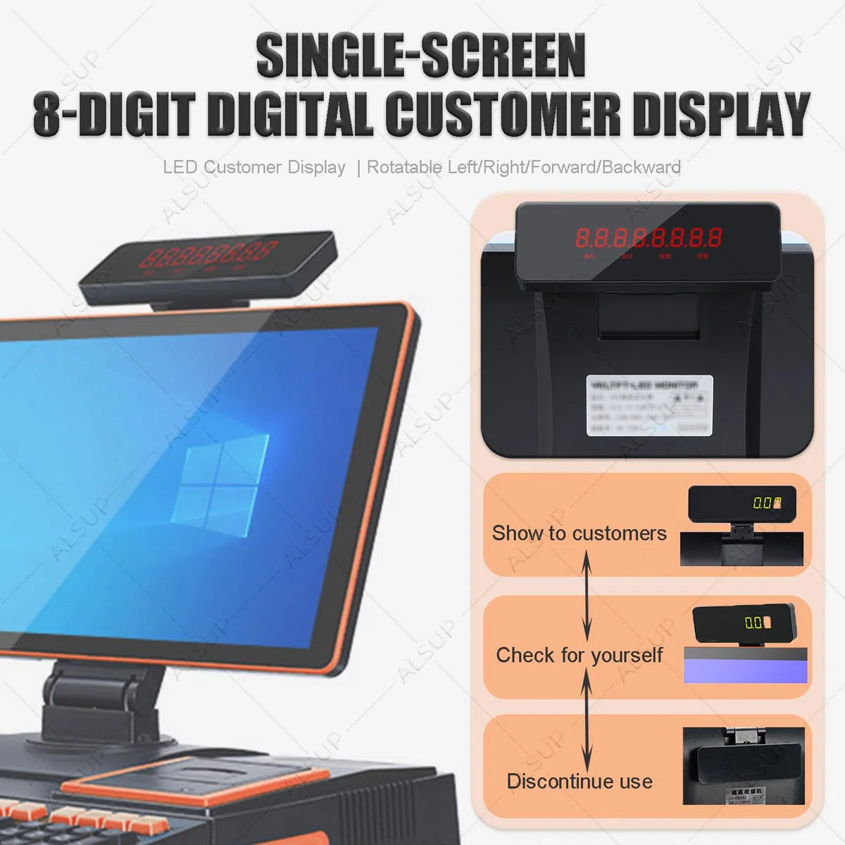 Caja Registradora para Pequeñas Empresas y Comerciantes, TPV Completo con Pantalla Táctil Capacitiva, Impresora 58mm, Gestión de Inventario y Pago Múltiple White-4+64GB