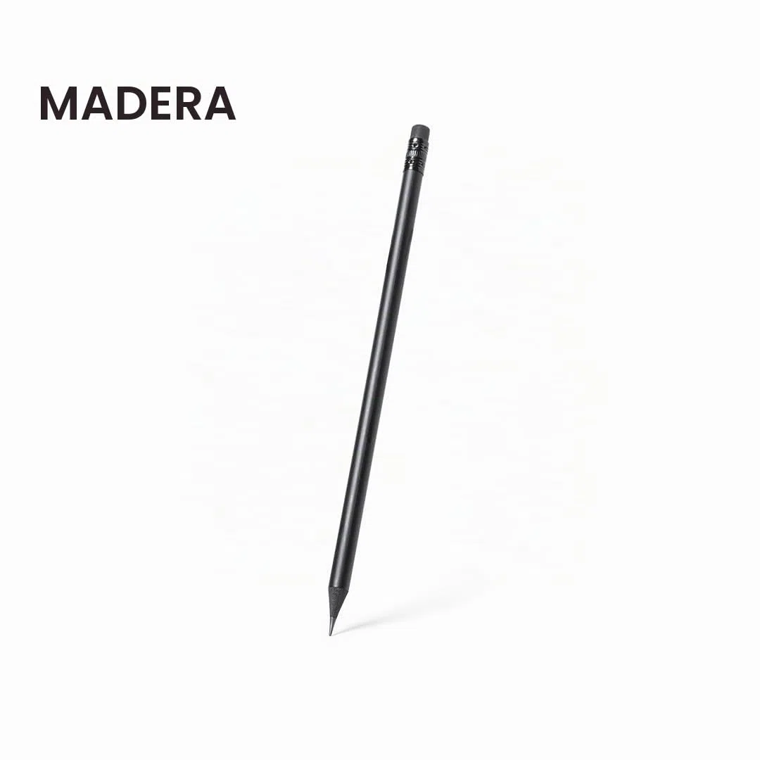 noTrash2003 Lápices negros mate 5 a 100 unidades, lápices de madera con goma de borrar Black Edition HB, preafilados, 19 cm de longitud, paquete económico sostenible (moderno, 25 unidades)