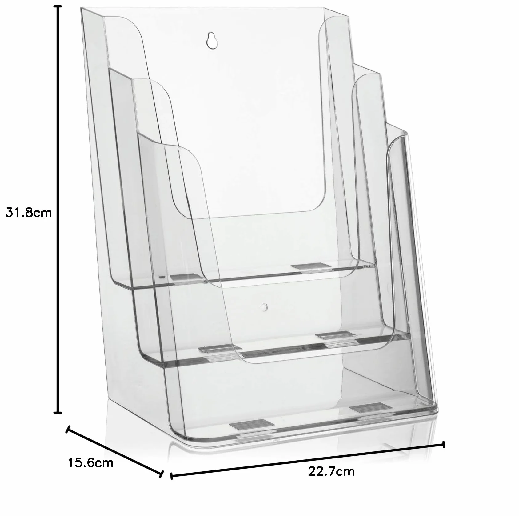 VITAdisplays® Expositor para folletos DIN A4 3 niveles transparente NE-240