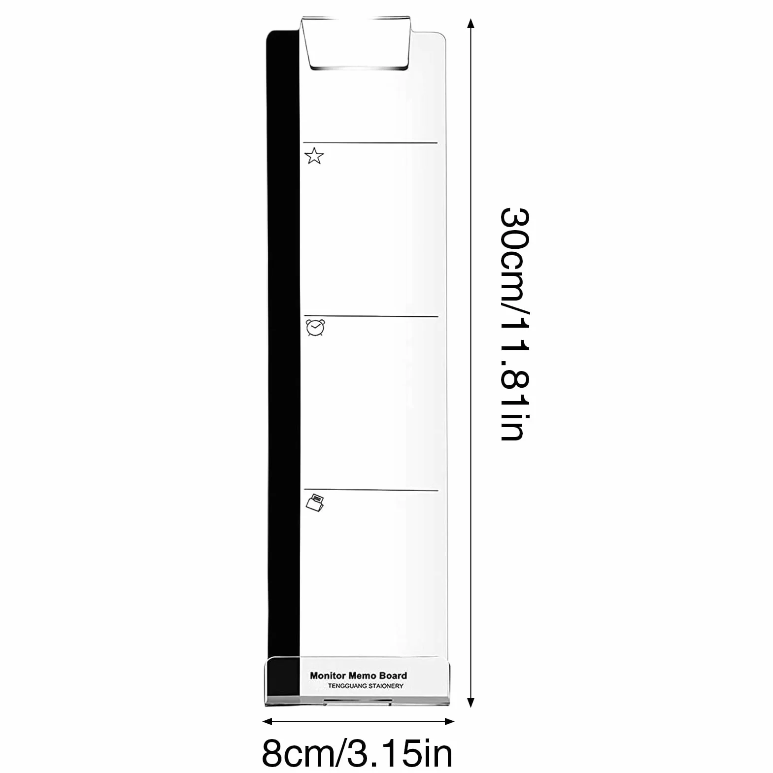 Porta Notas Para Monitor | Panel Lateral Acrílico Transparente Para Computadora | Organizador Adhesivo De Mensajes Para Escritorio Con Montaje Lateral Y Accesorios De Oficina Para Teléfono Y