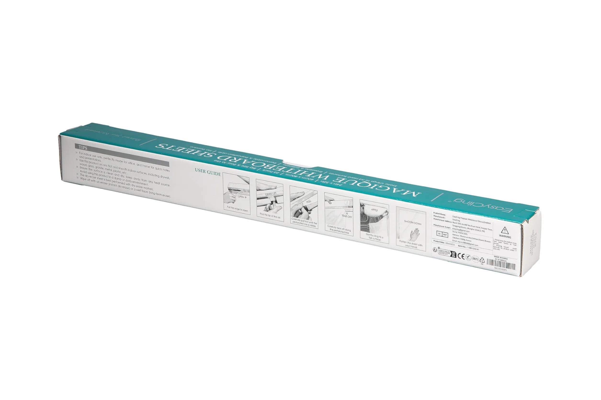 Magique - Pizarra blanca para todas las superficies duras, 25 hojas, 60 cm x 80 cm