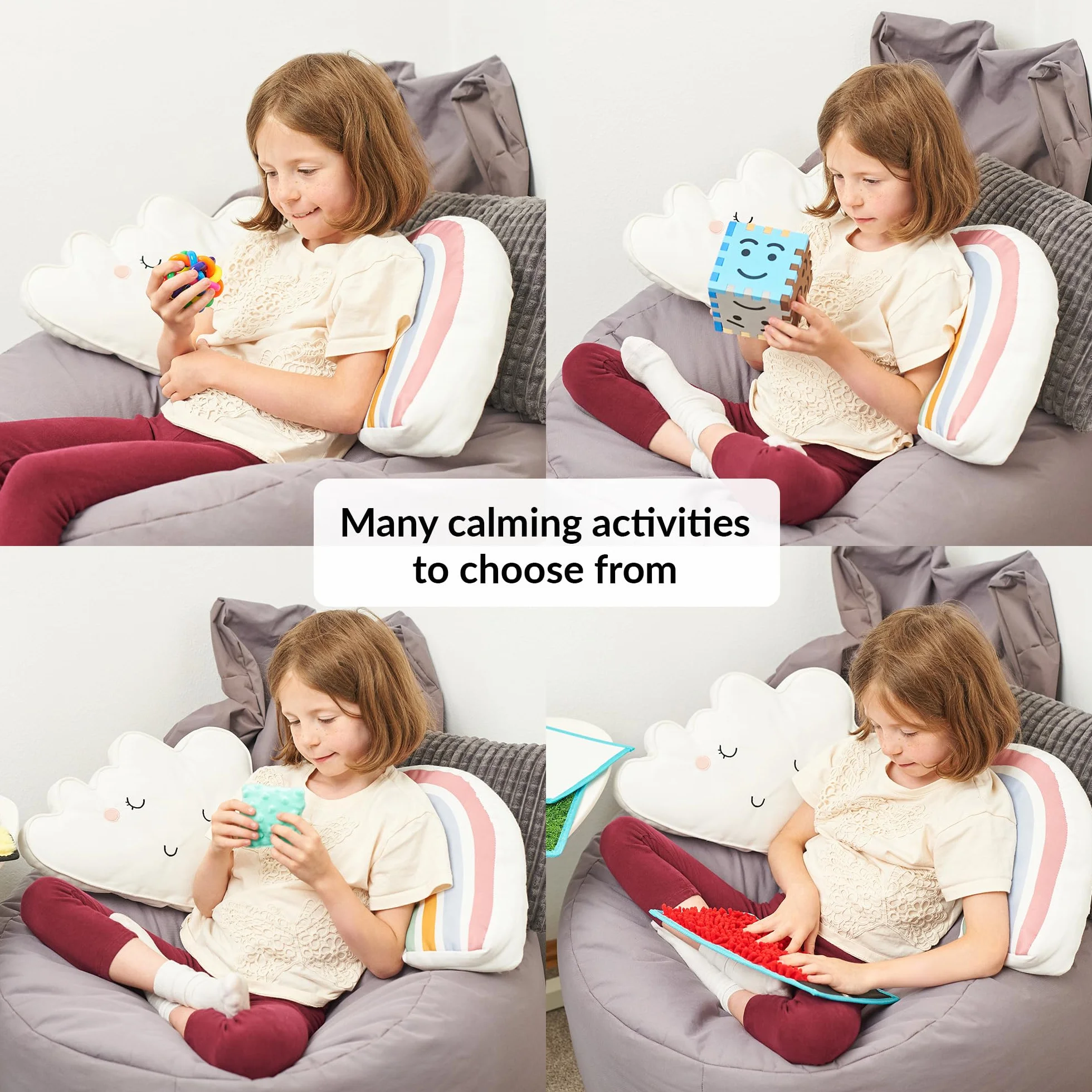 ODOXIA Rincón De Calma | Artículos para Niños | Pósters Relajantes para Aulas | Kit De Rincón De Calma con Carteles, Mural De Soluciones, Objetos Y Juguetes Sensoriales | Ideal para Aulas Y Hogares