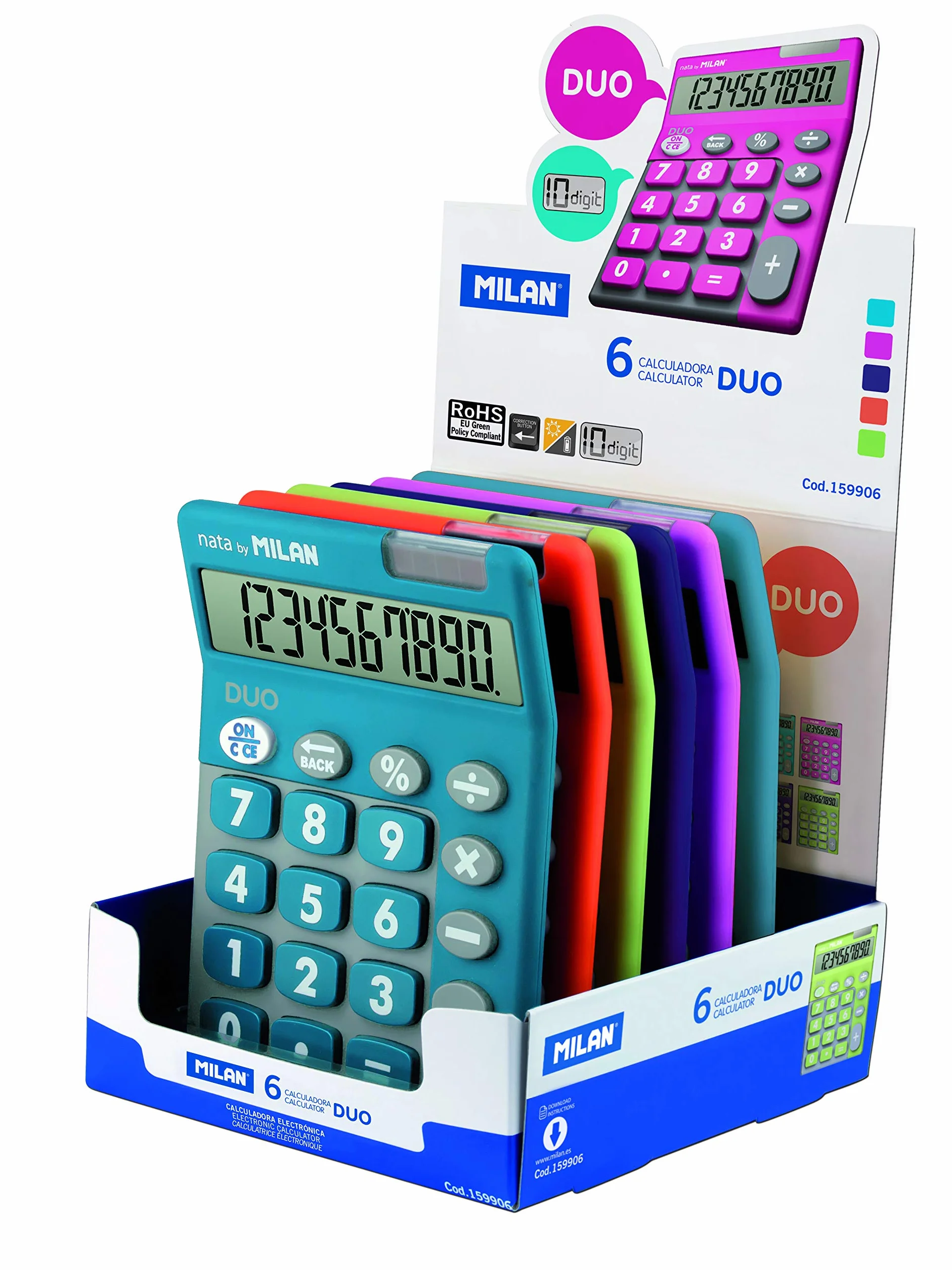 Milan 159906 Touch - Pack calculadoras, blanco