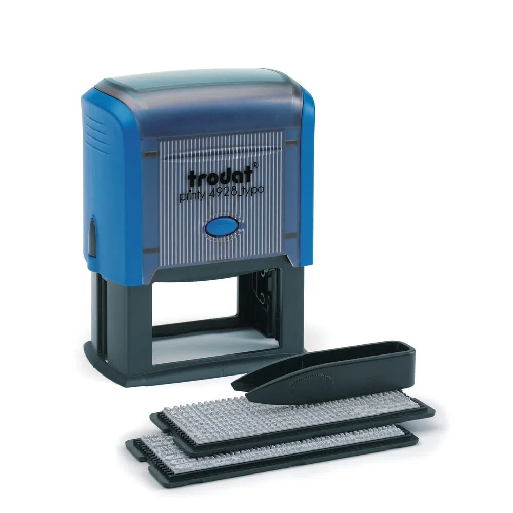Trodat Printy 4928 - Sello automático (7 renglones máximo), color azul claro