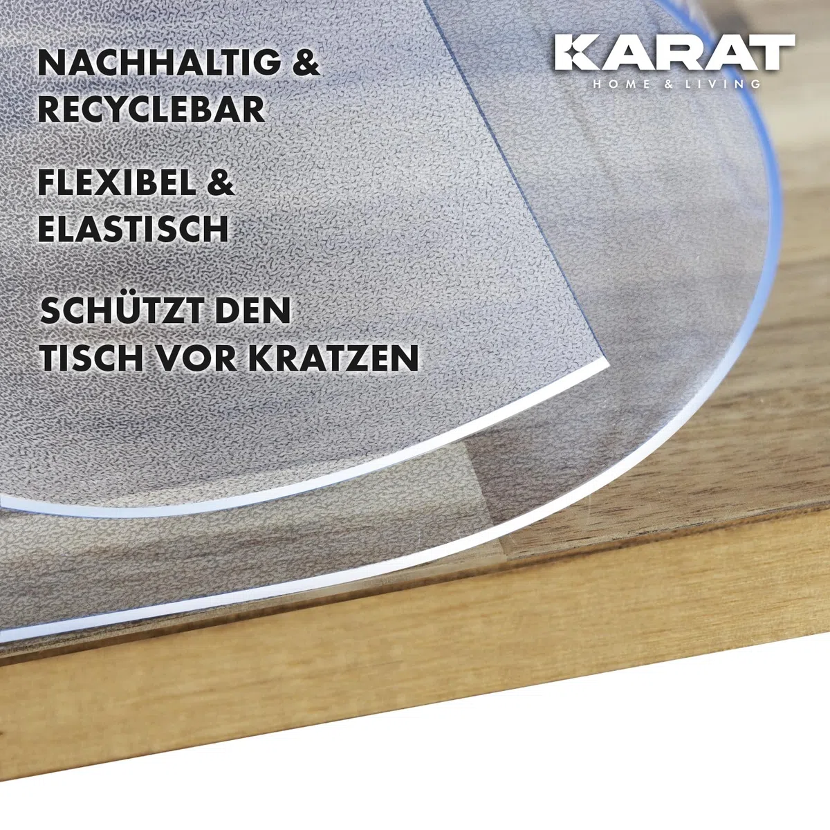 KARAT Protector de mesa transparente mate con borde recto, mantel a medida, tamaño a elegir, lámina protectora mate, protector de mesa (Imperial, ancho 90 x largo: 160 cm)